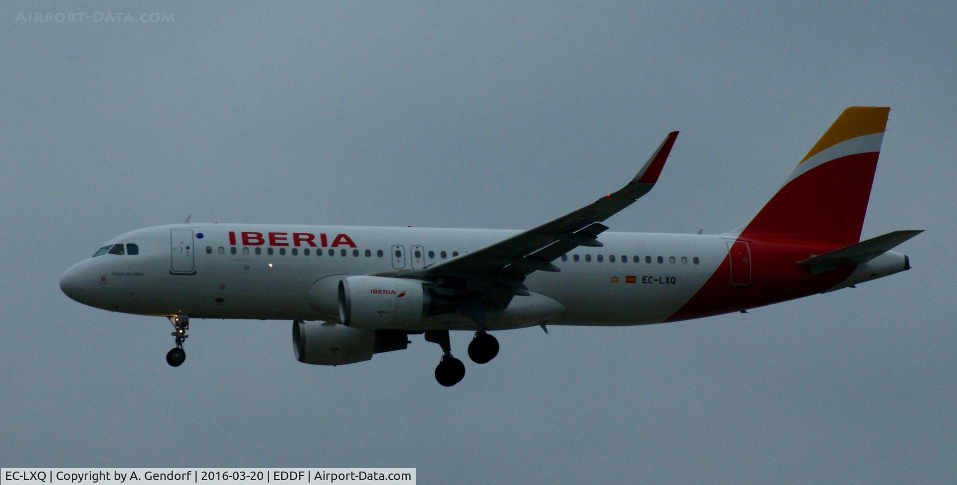 EC-LXQ, 2013 Airbus A320-216 C/N 5692, Iberia, seen here landing at Frankfurt Rhein/Main(EDDF)