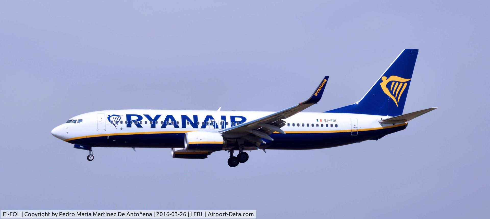 EI-FOL, 2016 Boeing 737-8AS C/N 61580, El Prat -  Barcelona  -  España