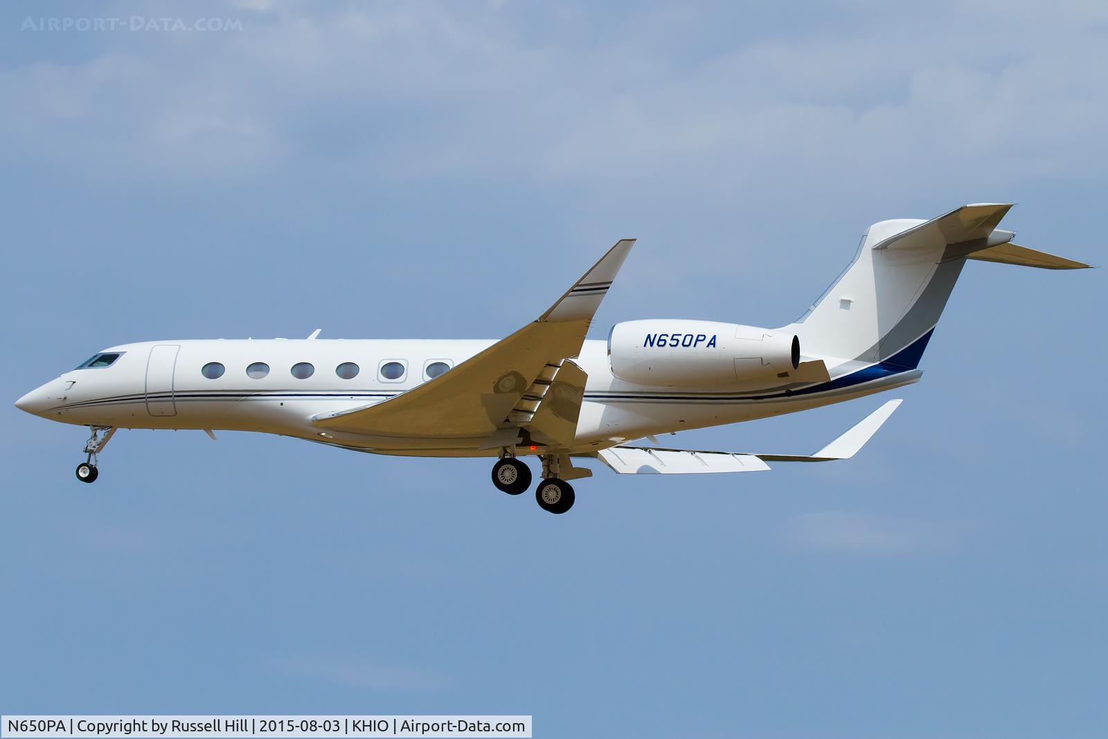 N650PA, 2015 Gulfstream G-VI (G650ER) C/N 6138, On short final for 31L