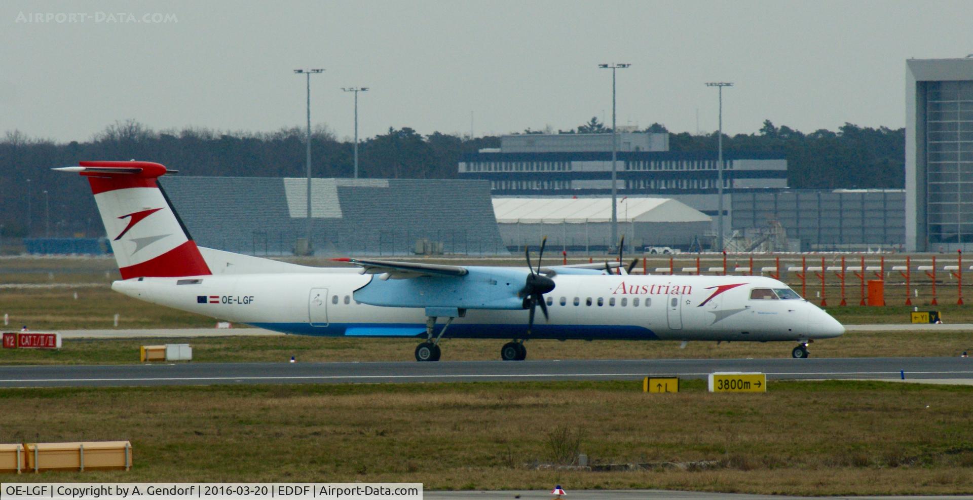 OE-LGF, 2002 De Havilland Canada DHC-8-402Q Dash 8 C/N 4068, Austrian Airlines, is here waiting for lineup clearence at Frankfurt Rhein/Main(EDDF)