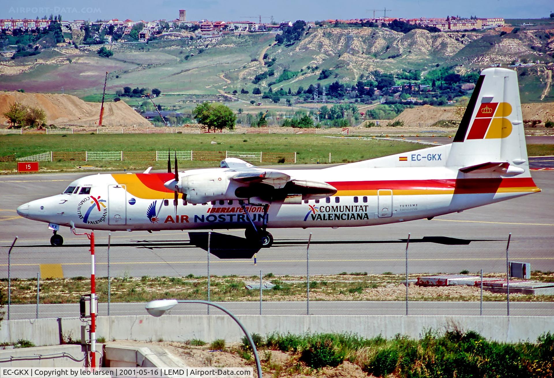 EC-GKX, 1993 Fokker 50 C/N 20275, Madrid 16.5.01