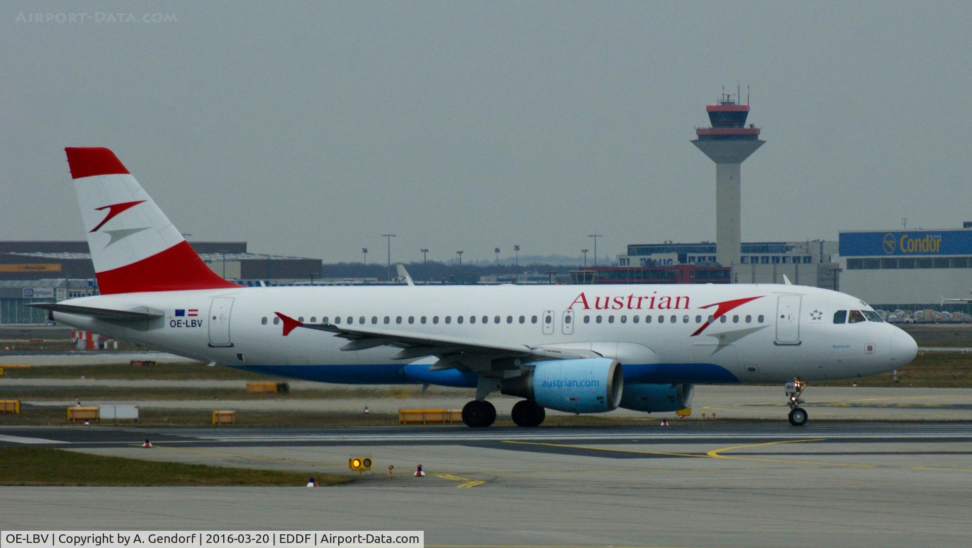 OE-LBV, 2000 Airbus A320-214 C/N 1385, Austrian Airlines, is here at Frankfurt Rhein/Main(EDDF)