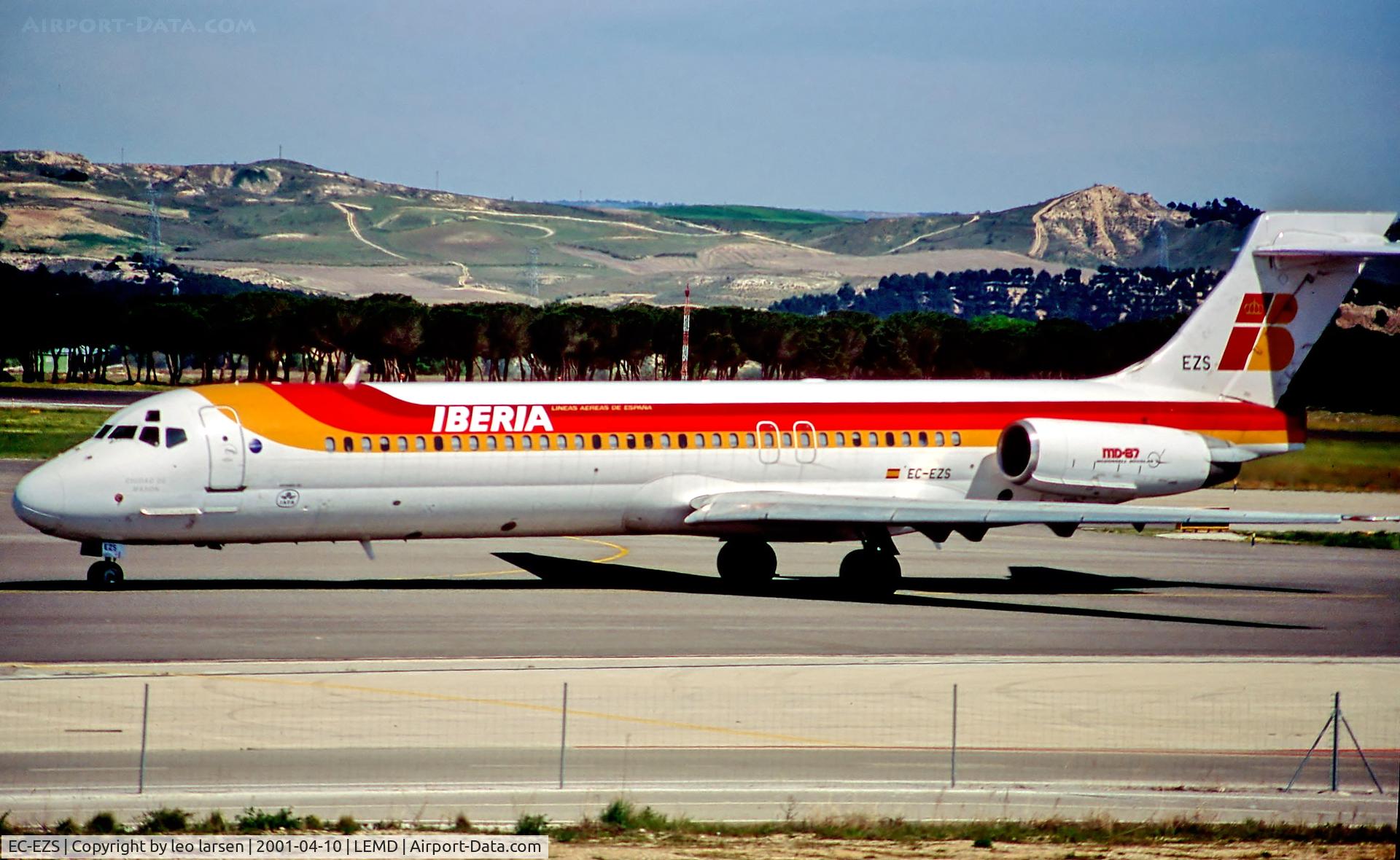 EC-EZS, 1990 McDonnell Douglas MD-87 (DC-9-87) C/N 49843, Madrid 10.4.01