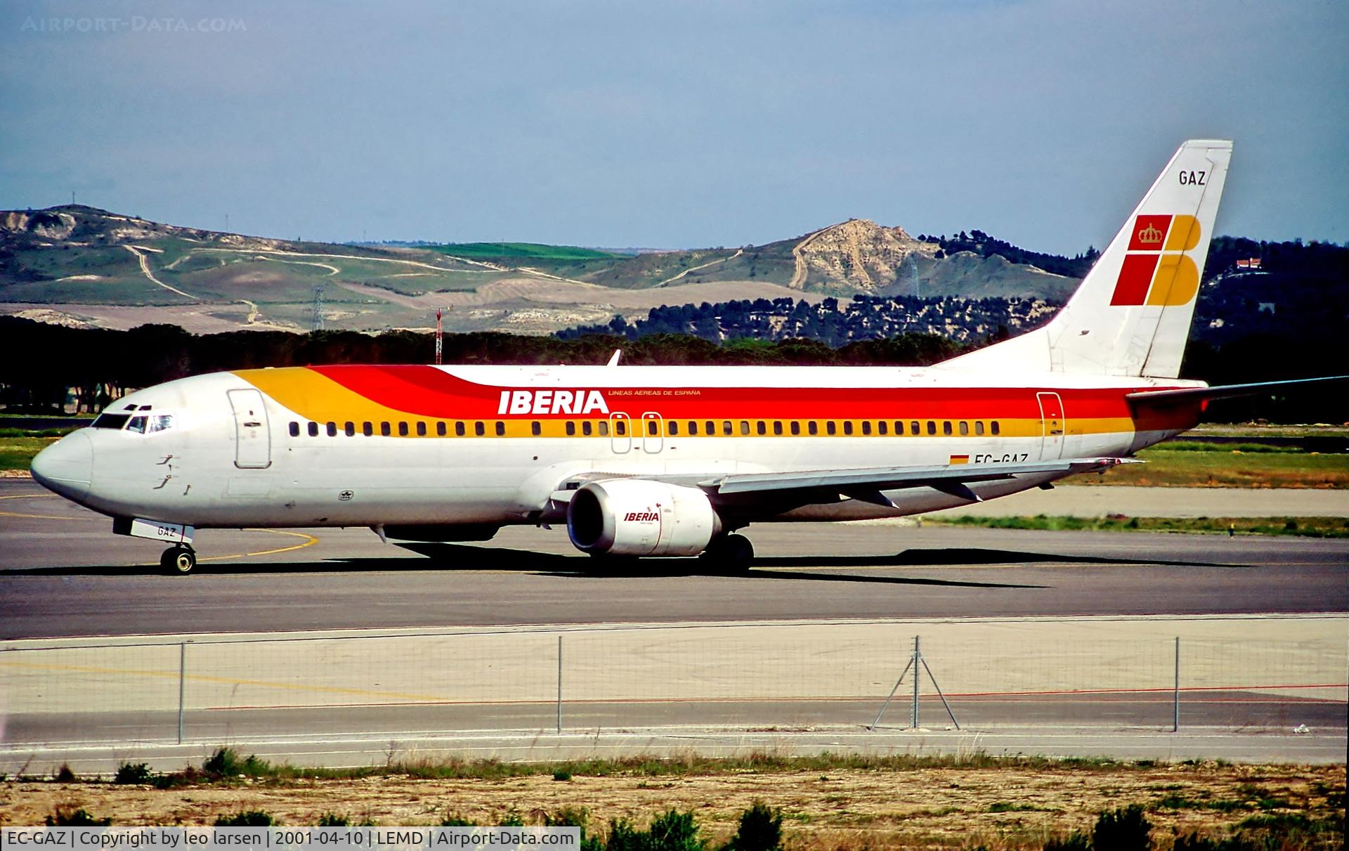 EC-GAZ, 1991 Boeing 737-4Y0 C/N 24906, Madrid 10.4.01