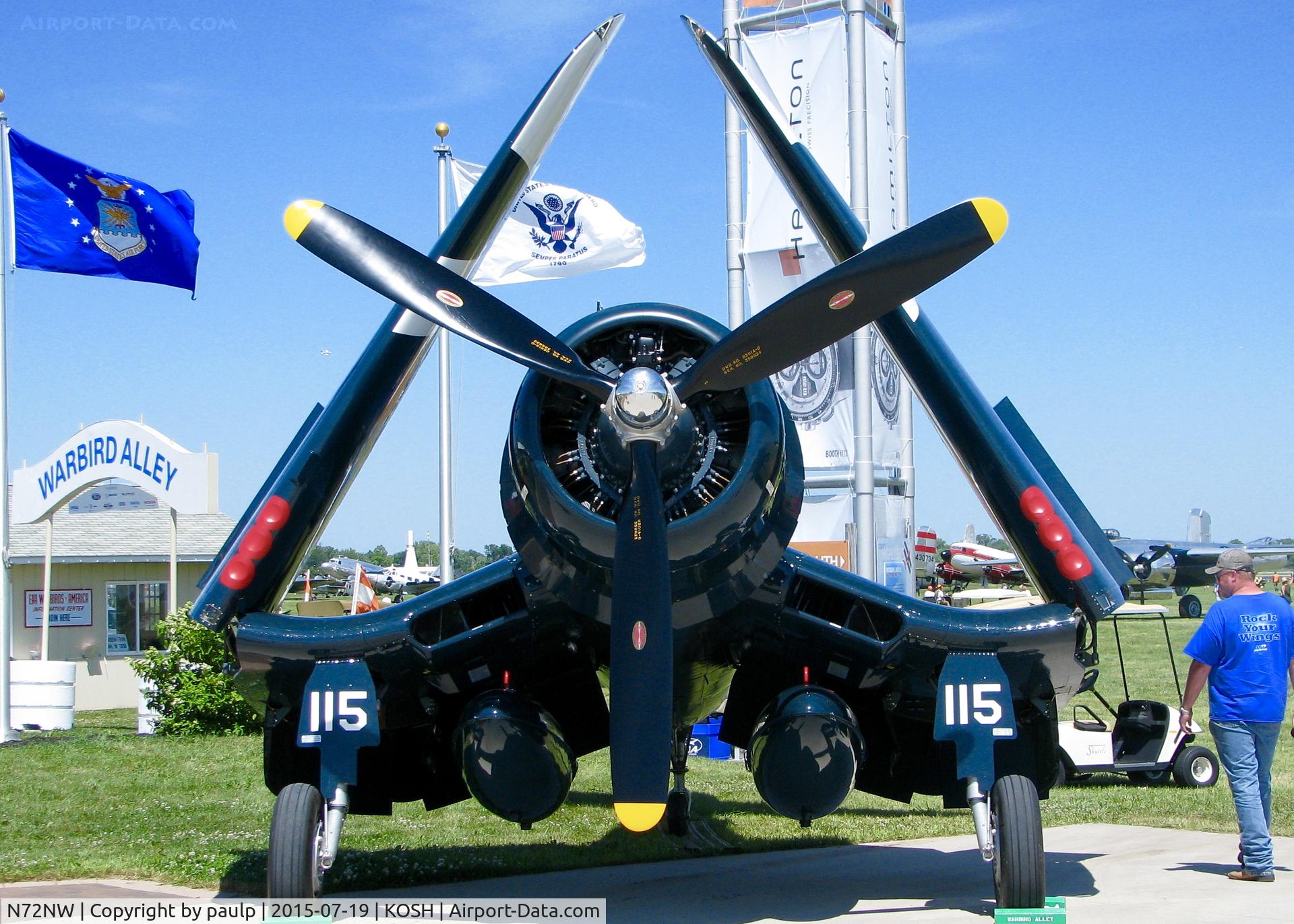 N72NW, 1944 Goodyear FG-1D Corsair C/N 3697, At AirVenture.