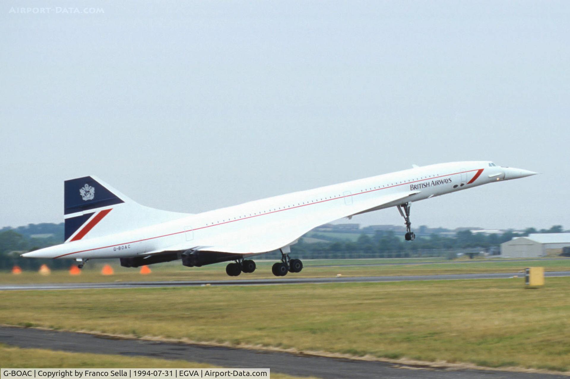 G-BOAC, 1975 Aerospatiale-BAC Concorde 1-102 C/N 100-004,  British Airways Aerospatiale BAC Concorde G-BOAC at the 1994 Royal International Air Tattoo, Fairford UK
