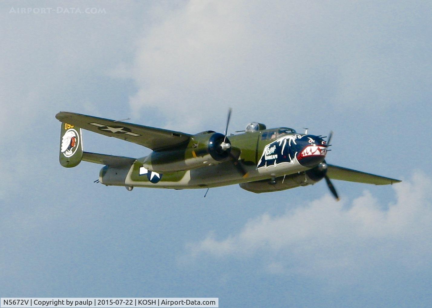 N5672V, 1945 North American B-25J Mitchell Mitchell C/N 108-47686, At AirVenture.