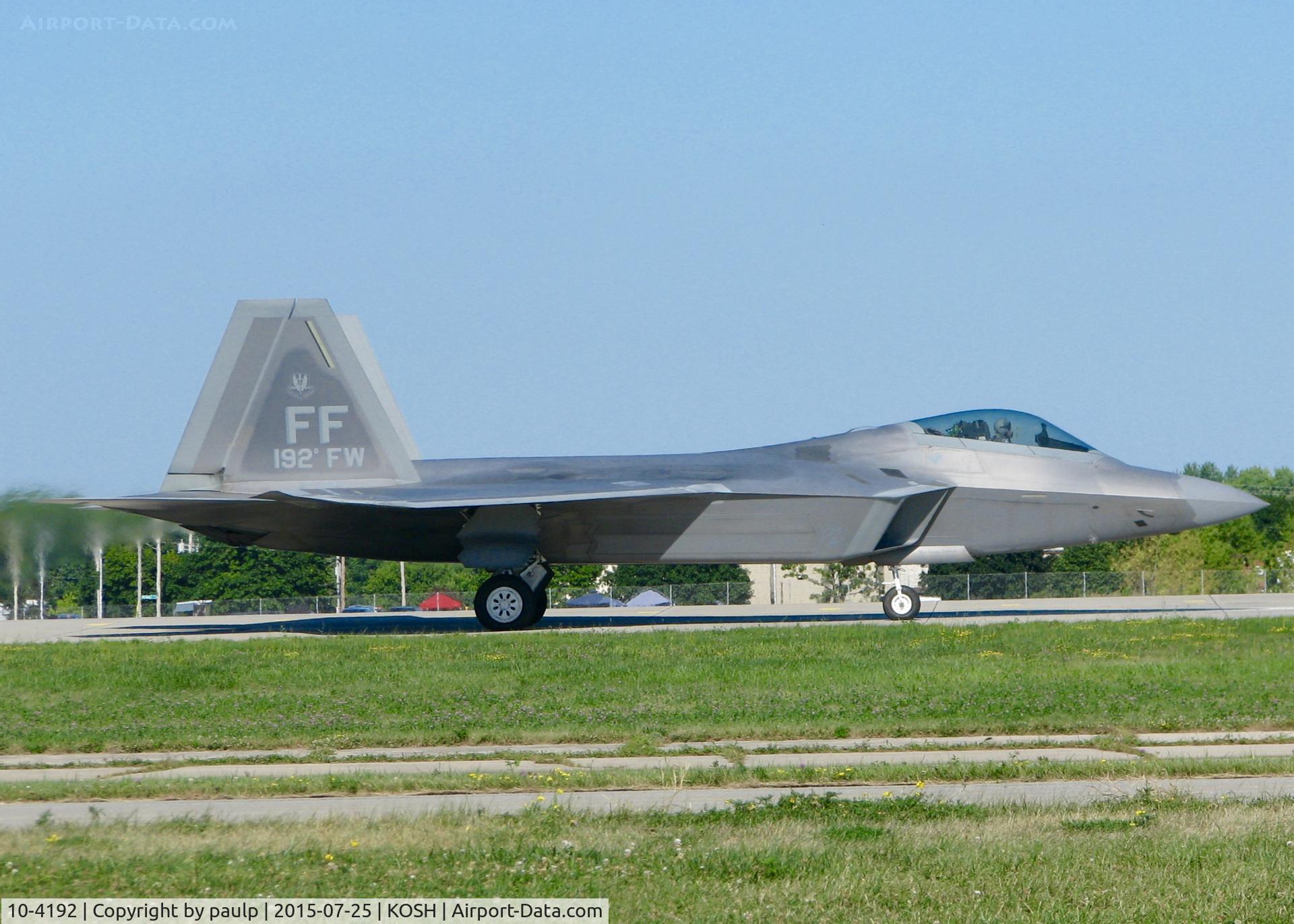 10-4192, 2010 Lockheed Martin F-22A Raptor C/N 4192, At AirVenture.