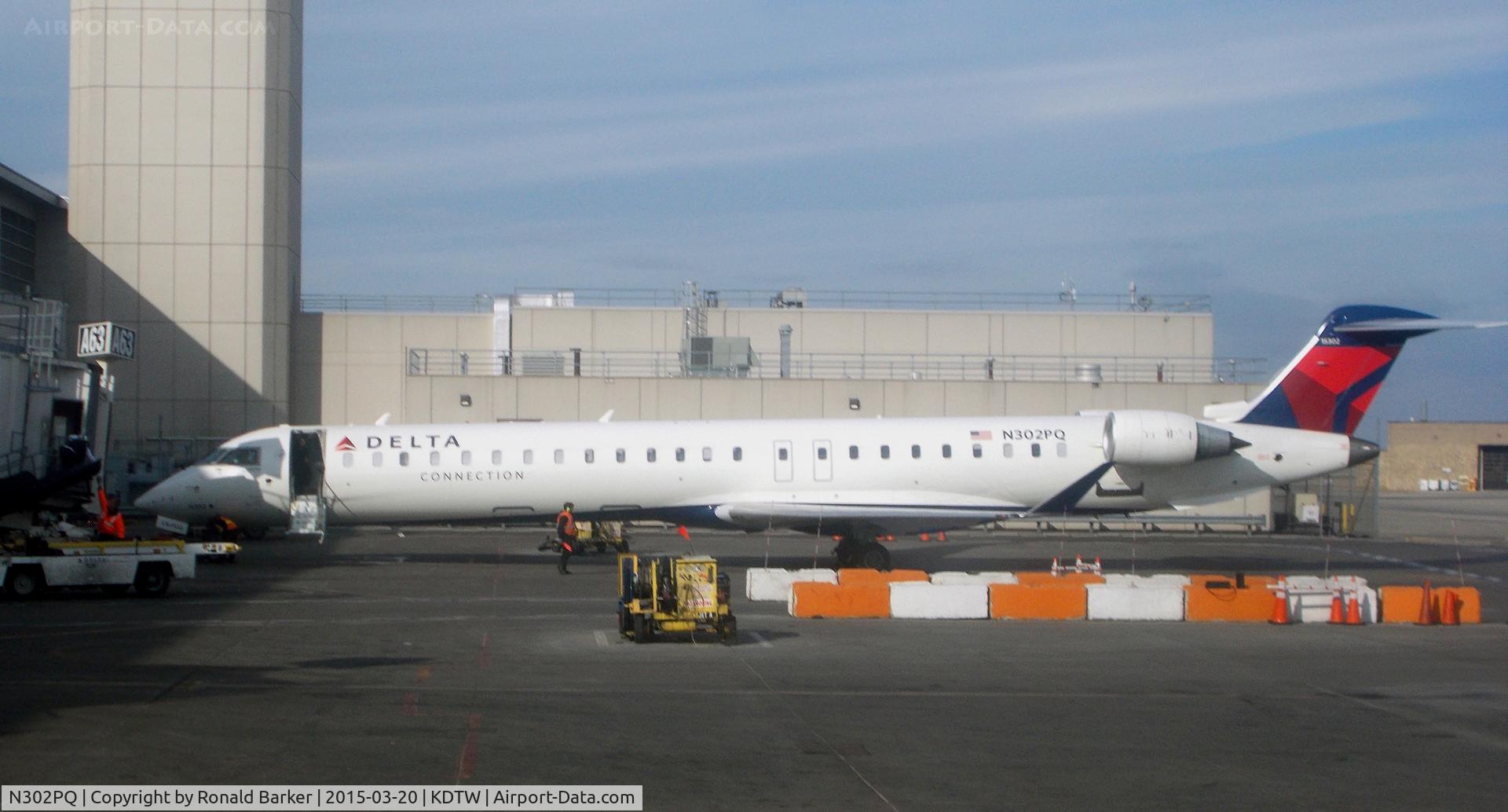 N302PQ, 2013 Bombardier CRJ-900 (CL-600-2D24) C/N 15302, Gate A63 Detroit