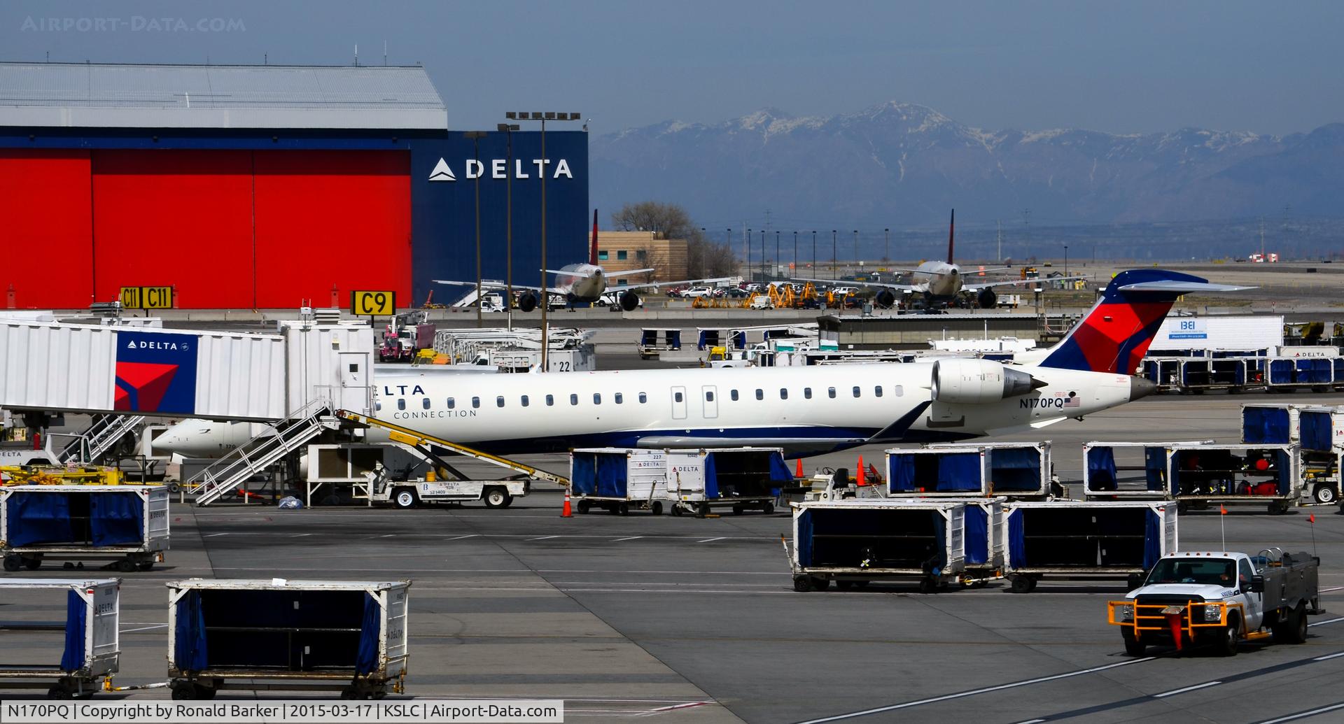 N170PQ, 2008 Bombardier CRJ-900ER (CL-600-2D24) C/N 15170, Gate C9 SLC