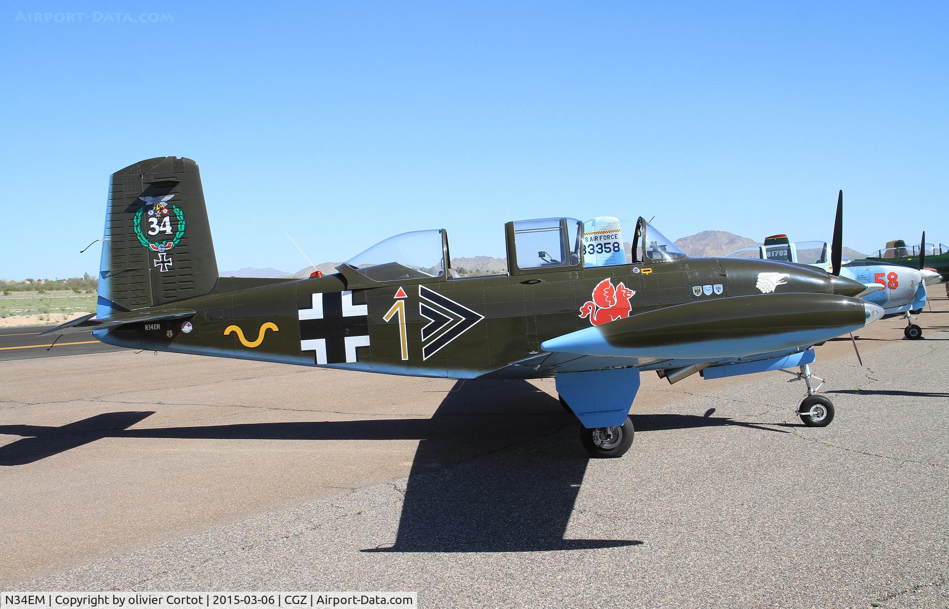 N34EM, 1953 Beech (CCF) T-34A (A45) Mentor C/N CCF34-119, cactus fly in