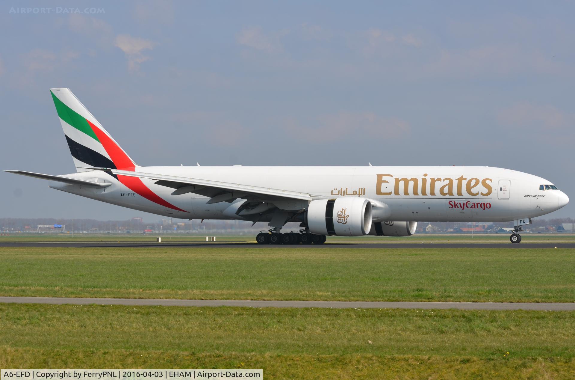 A6-EFD, 2009 Boeing 777-F1H C/N 35606, Emirates B772 Freighter arriving in AMS
