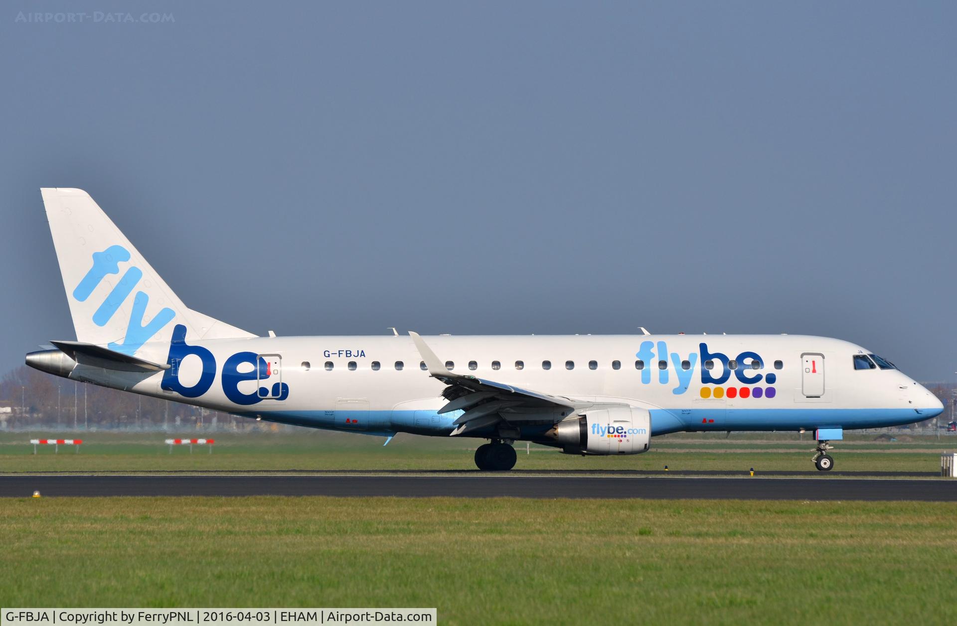 G-FBJA, 2011 Embraer 175STD (ERJ-170-200) C/N 17000326, Flybe ERJ175 vacating the runway in AMS