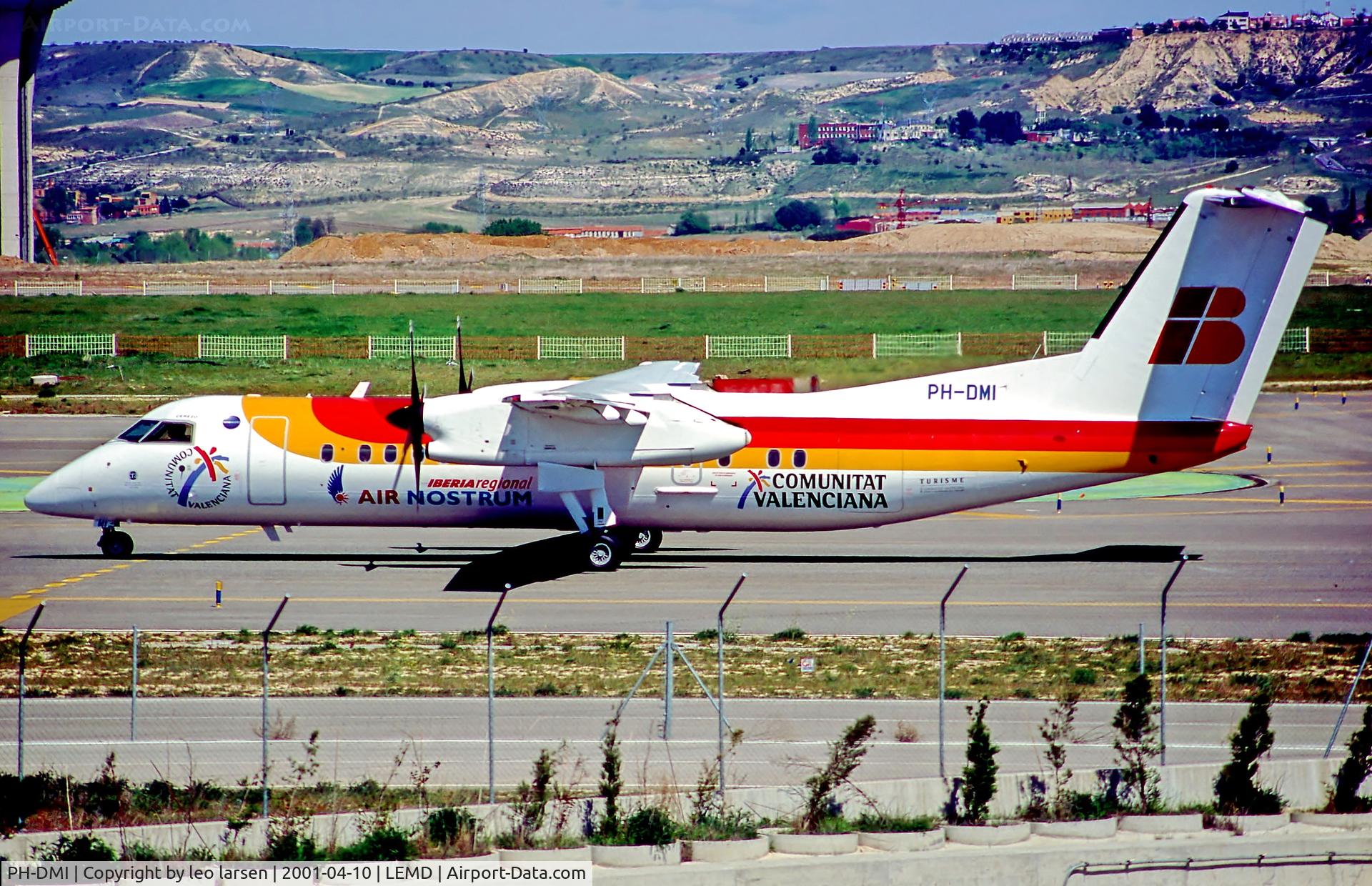 PH-DMI, 2001 Bombardier DHC-8-315Q Dash 8 Dash 8 C/N 561, Madrid 10.4.01