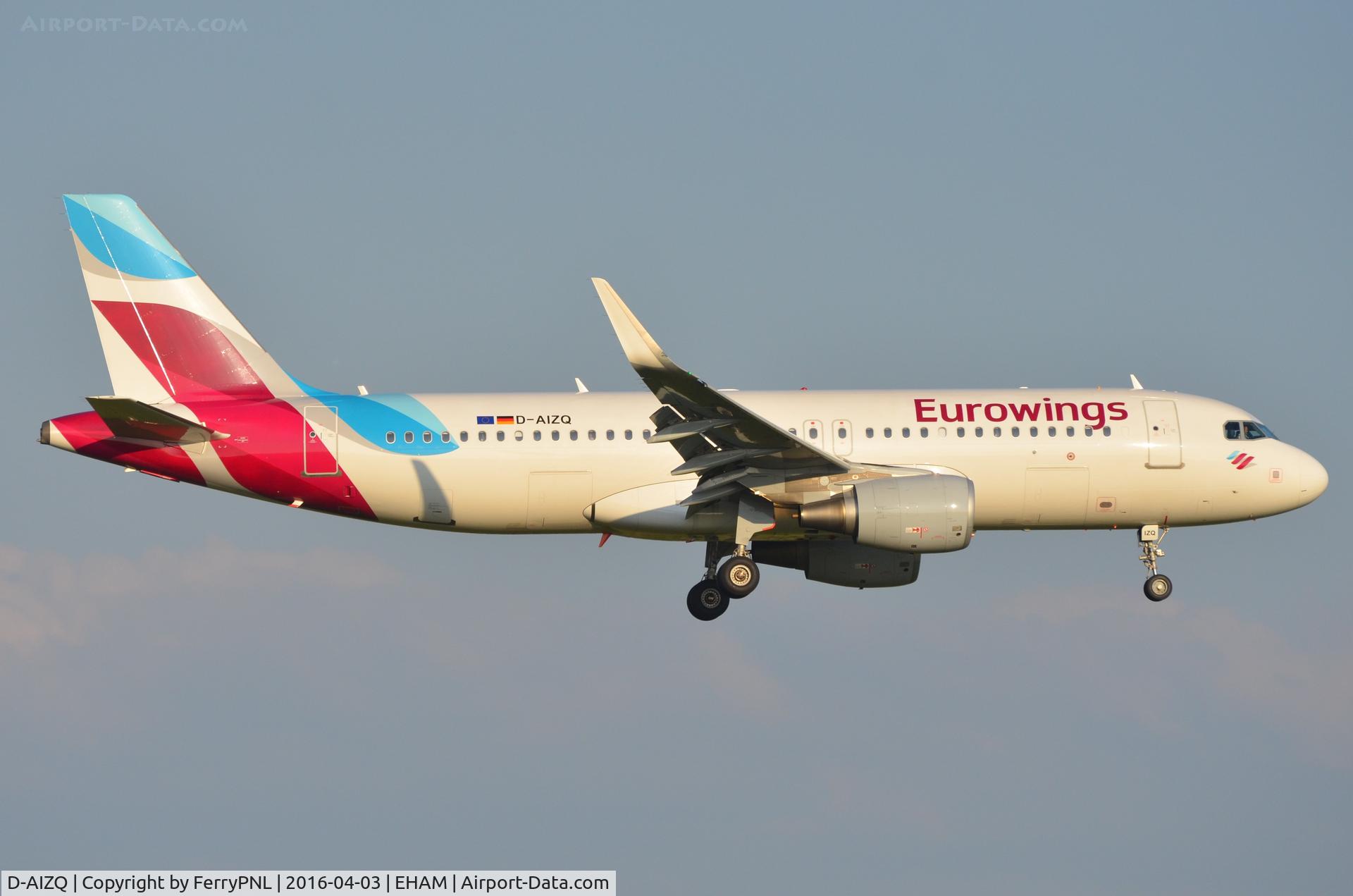 D-AIZQ, 2013 Airbus A320-214 C/N 5497, Eurowings A320 landing in AMS