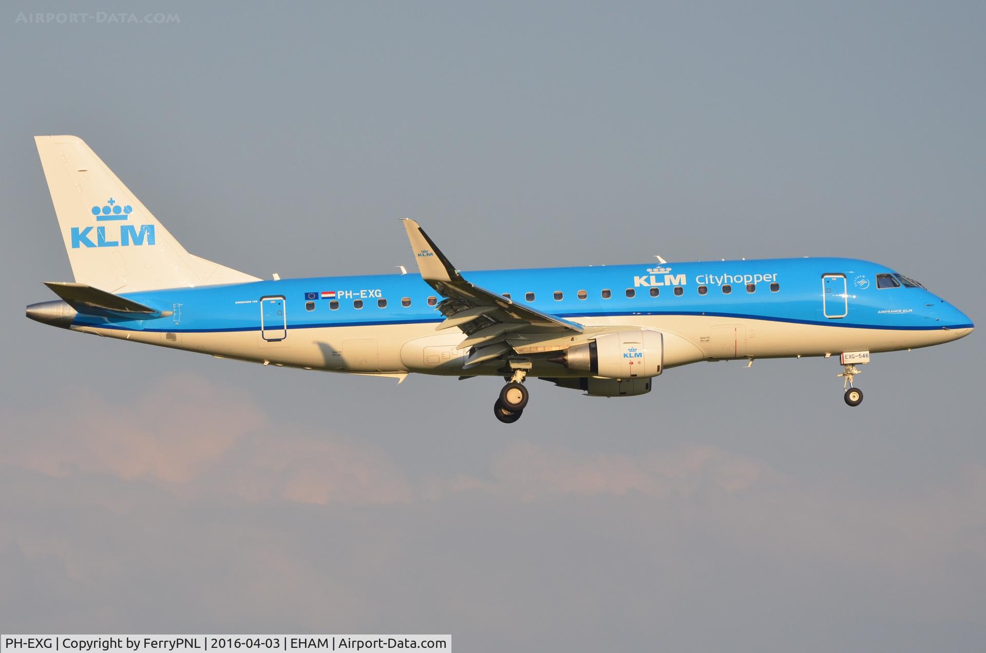 PH-EXG, 2016 Embraer 175STD (ERJ-170-200) C/N 17000546, KLM's first ERJ175 arriving here in AMS