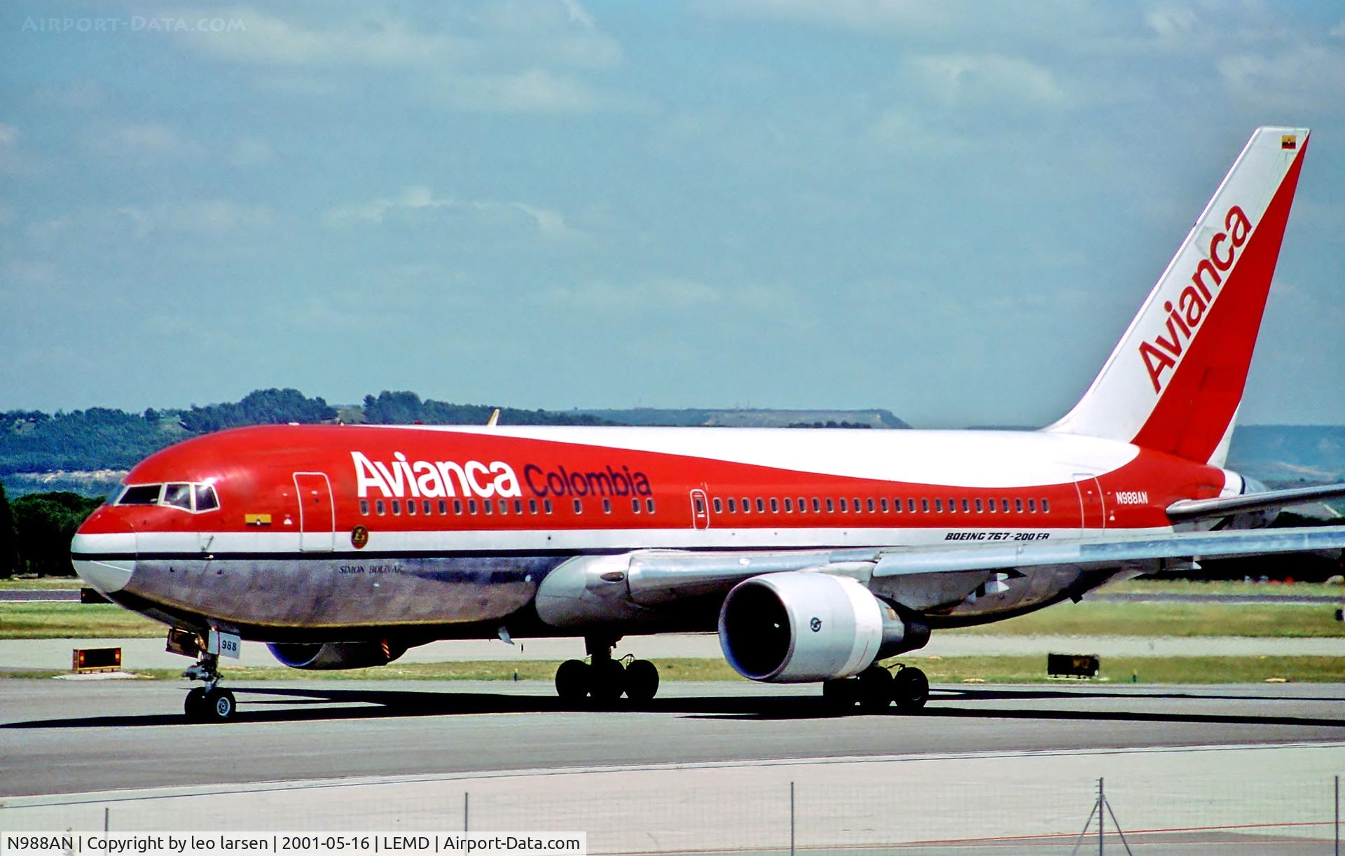 N988AN, 1990 Boeing 767-284 C/N 24742, Madrid 16.5.01