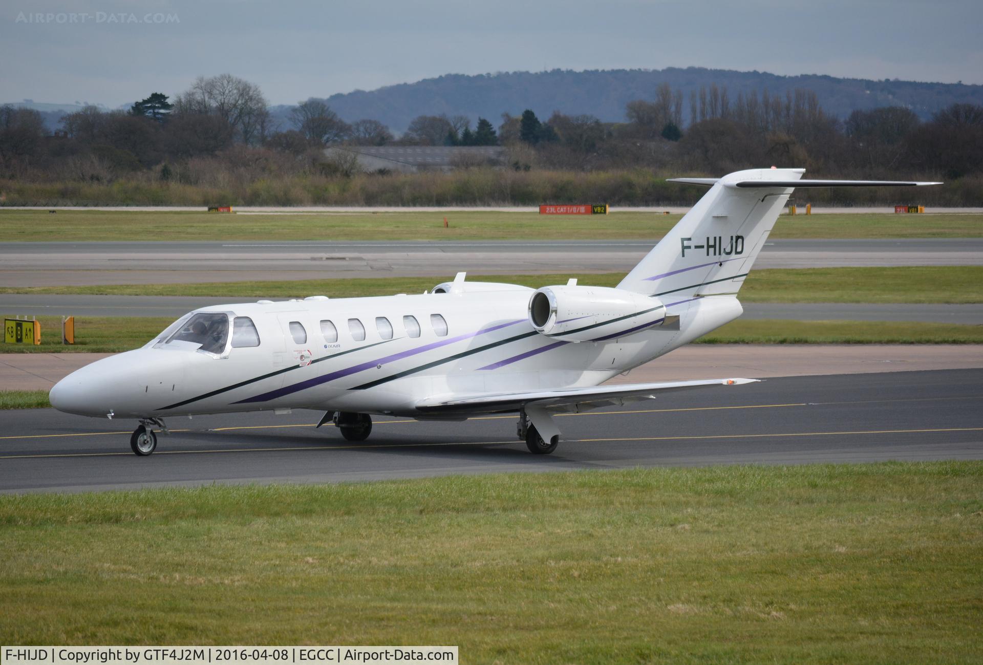 F-HIJD, 2010 Cessna 525A CitationJet CJ2+ C/N 525A-0462, F-HIJD at Manchester 8.4.16