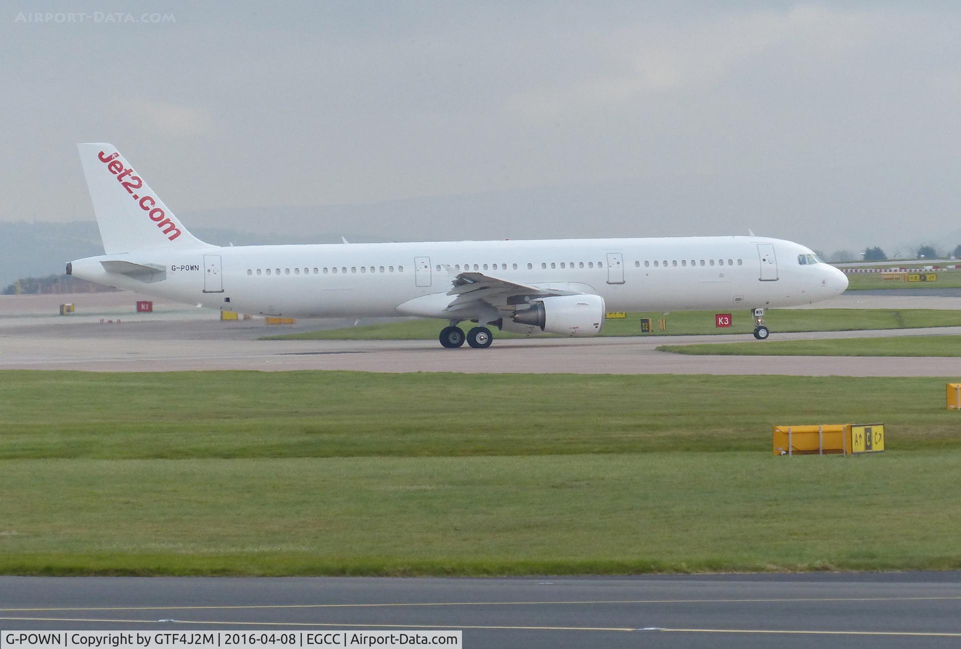 G-POWN, 2009 Airbus A321-211 C/N 3830, G-POWN at Manchester 8.4.16  leased to Jet2