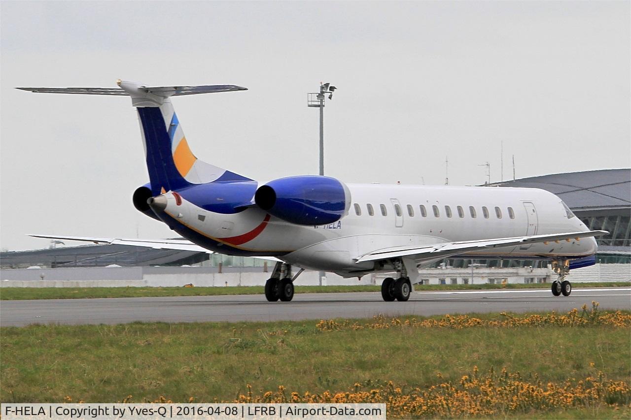 F-HELA, 1999 Embraer EMB-145EU (ERJ-145EU) C/N 145167, Embraer ERJ-145EU, Take off run rwy 25L, Brest-Bretagne airport (LFRB-BES)