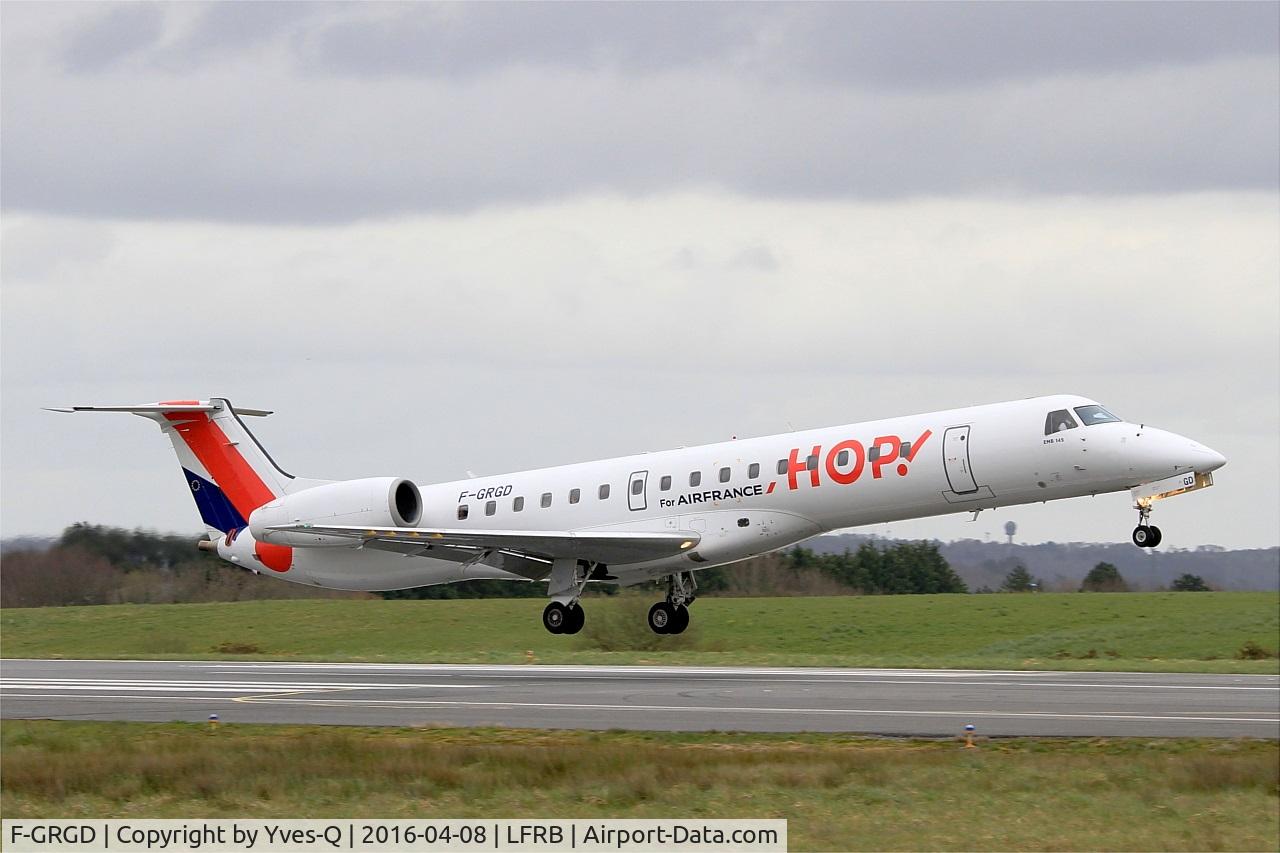 F-GRGD, 1998 Embraer EMB-145EU (ERJ-145EU) C/N 145043, Embraer ERJ-145EU, Landing rwy 25L, Brest-Bretagne airport (LFRB-BES)