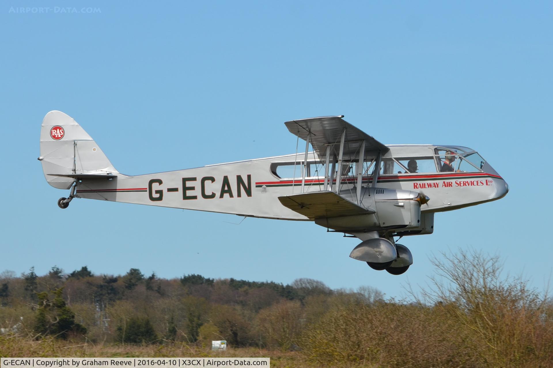 G-ECAN, 1943 De Havilland Australia DH-84 Dragon 3 C/N DHA2048, Landing at Northrepps.