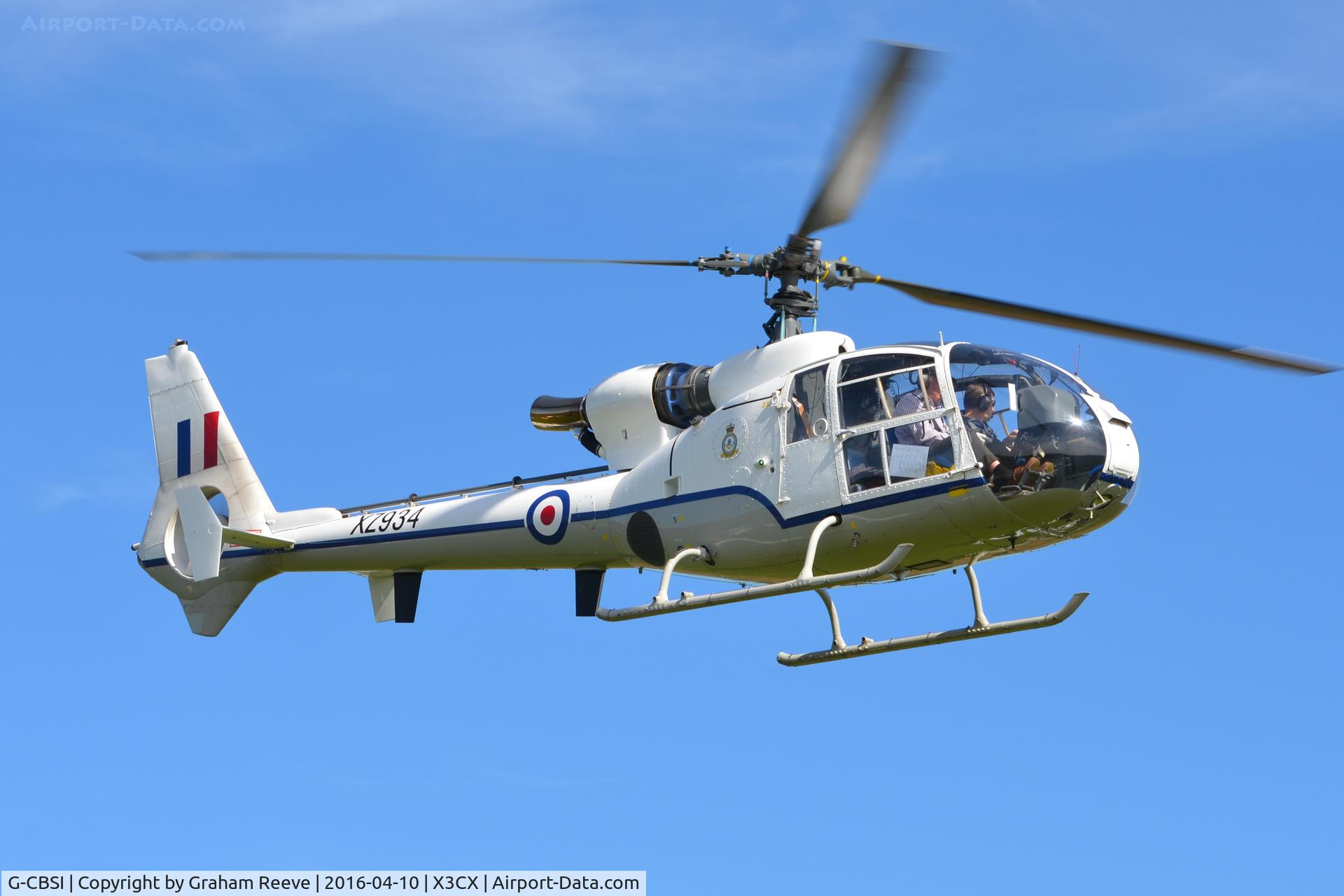 G-CBSI, 1978 Westland SA-341D Gazelle HT3 C/N WA1736, Departing from Northrepps.