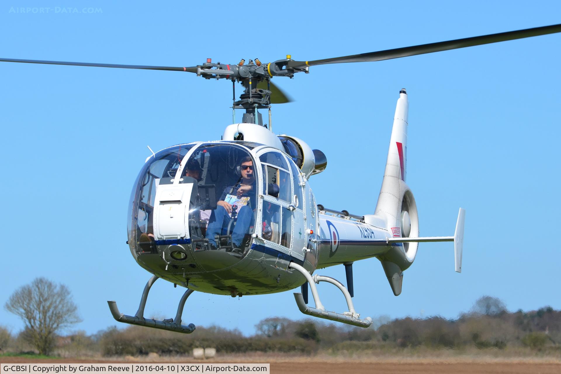 G-CBSI, 1978 Westland SA-341D Gazelle HT3 C/N WA1736, Departing from Northrepps.