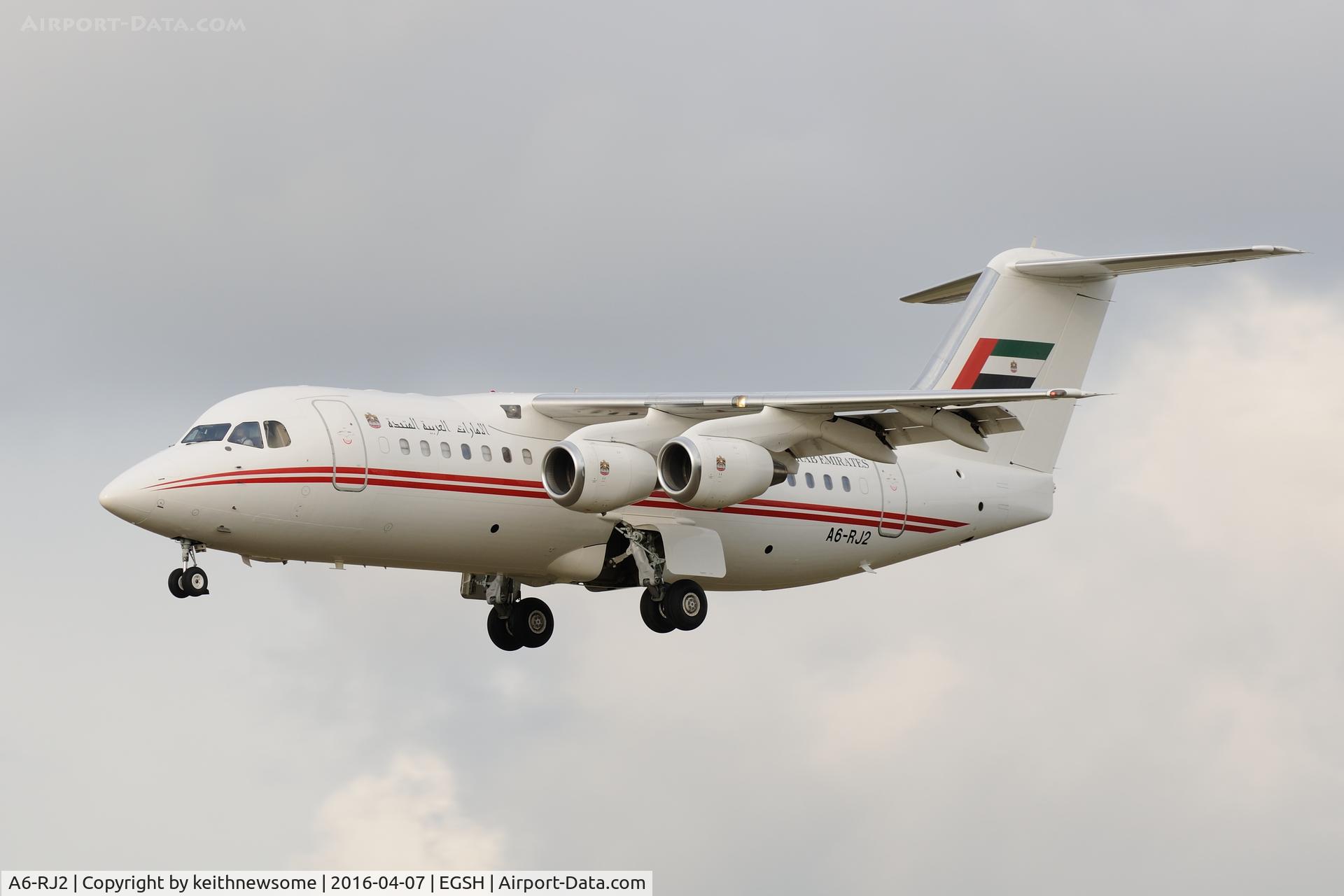 A6-RJ2, 1998 British Aerospace Avro 146-RJ85A C/N E2325, Nice return visitor.