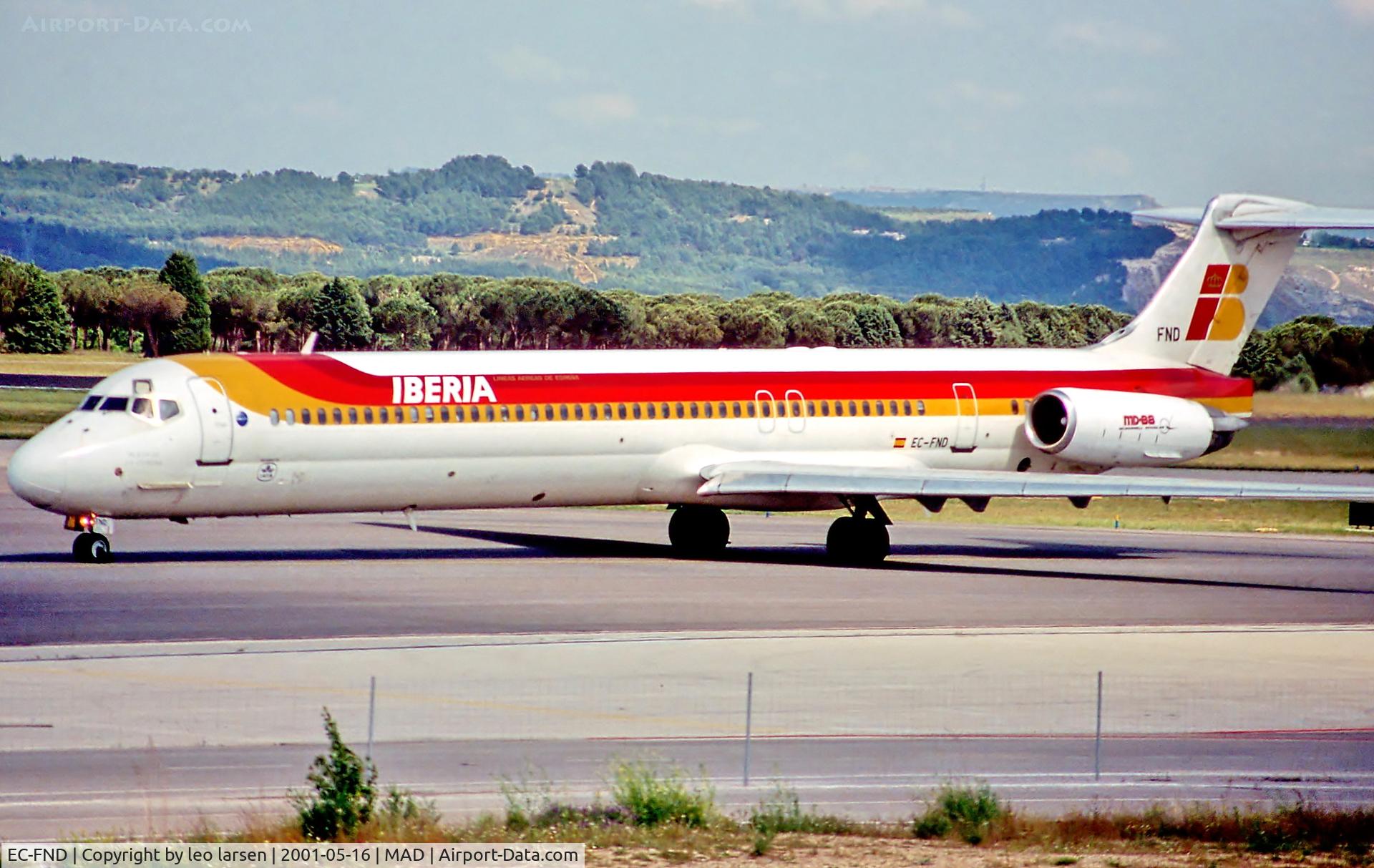 EC-FND, 1992 McDonnell Douglas MD-88 C/N 53305, Madrid 16.5.01
