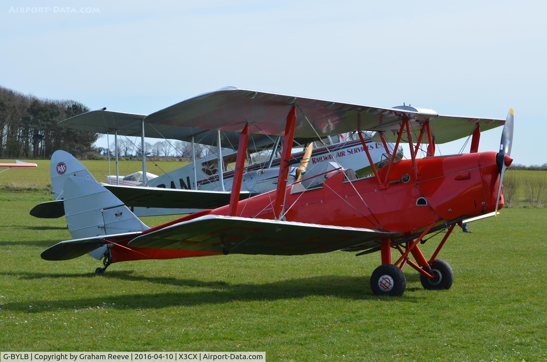 G-BYLB, 1940 De Havilland DH-82A Tiger Moth II C/N 83286, Ah-de Havilland. Tiger Moth and Dragon at Northrepps.