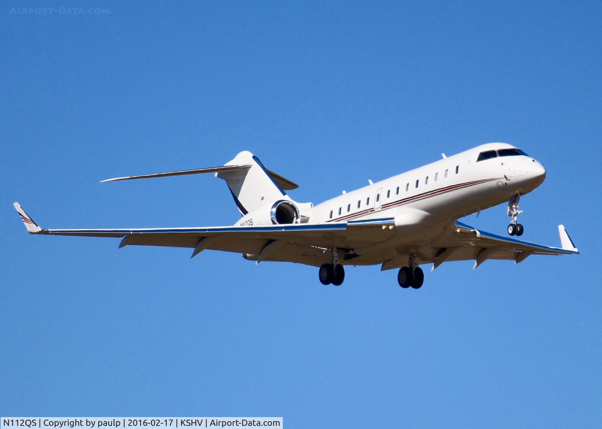 N112QS, 2015 Bombardier BD-700-1A11 Global 5000 C/N 9710, At Shreveport Regional.