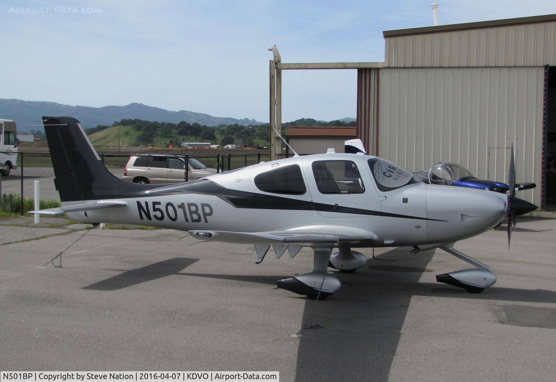 N501BP, 2014 Cirrus SR22T C/N 0882, 2014 Cirrus SR22T in for maintenance @ Gnoss Field, Novato, CA
