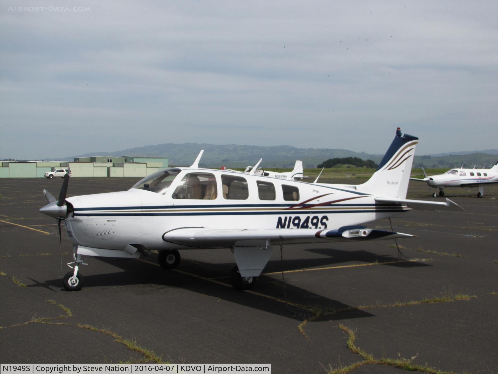 N1949S, 1977 Beech A36 Bonanza 36 C/N E-1011, Karter Transportion Enterprise LLC (Carmel, CA) 1977 Beech A36 Bonanza visiting Gnoss Field, Novato, CA