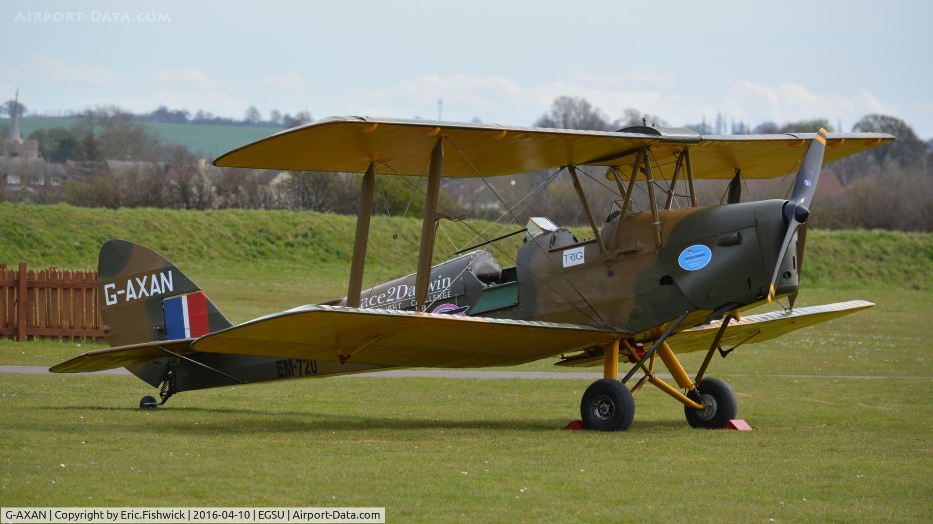 G-AXAN, 1943 De Havilland DH-82A Tiger Moth II C/N 85951, 3. G-AXAN visitng The Imperial War Museum, Duxford, Cambridgshire.