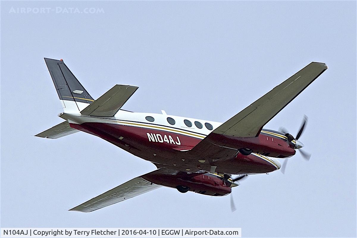 N104AJ, 1988 Beech C90A King Air C/N LJ-1164, At Luton