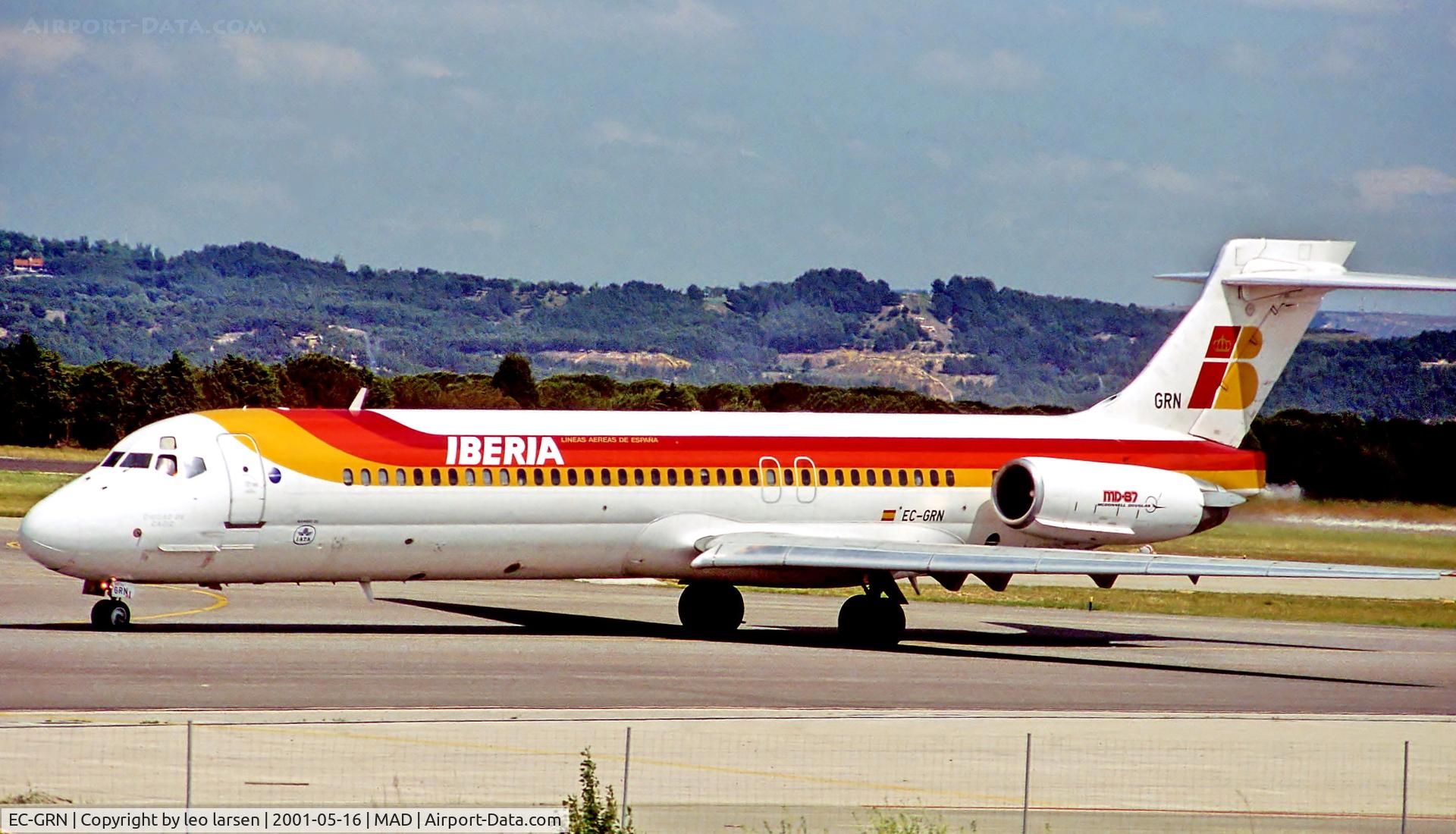EC-GRN, 1989 McDonnell Douglas MD-87 (DC-9-87) C/N 49830, Madrid 16.5.01