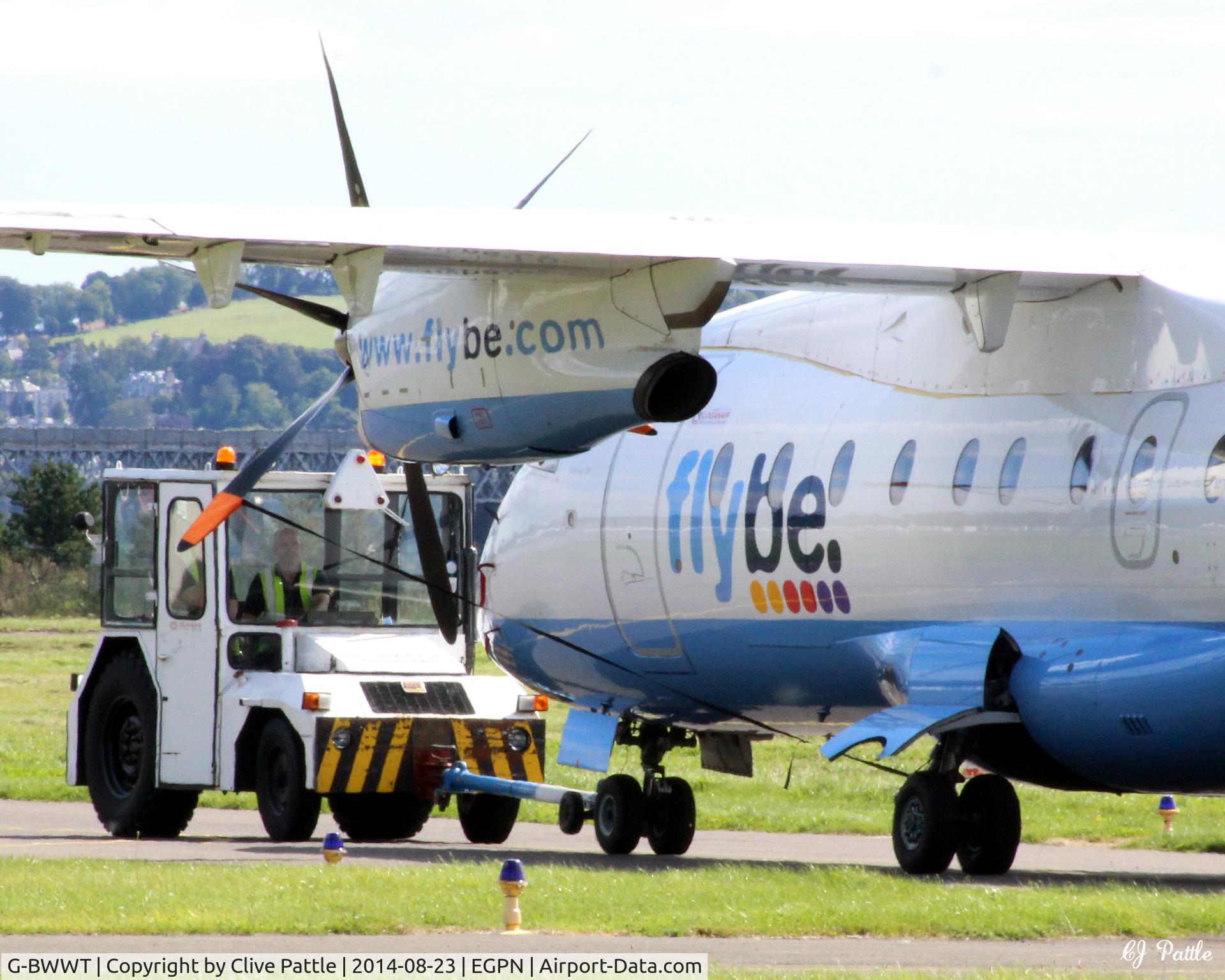 G-BWWT, 1995 Dornier 328-100 C/N 3022, Under tow at Dundee Riverside EGPN