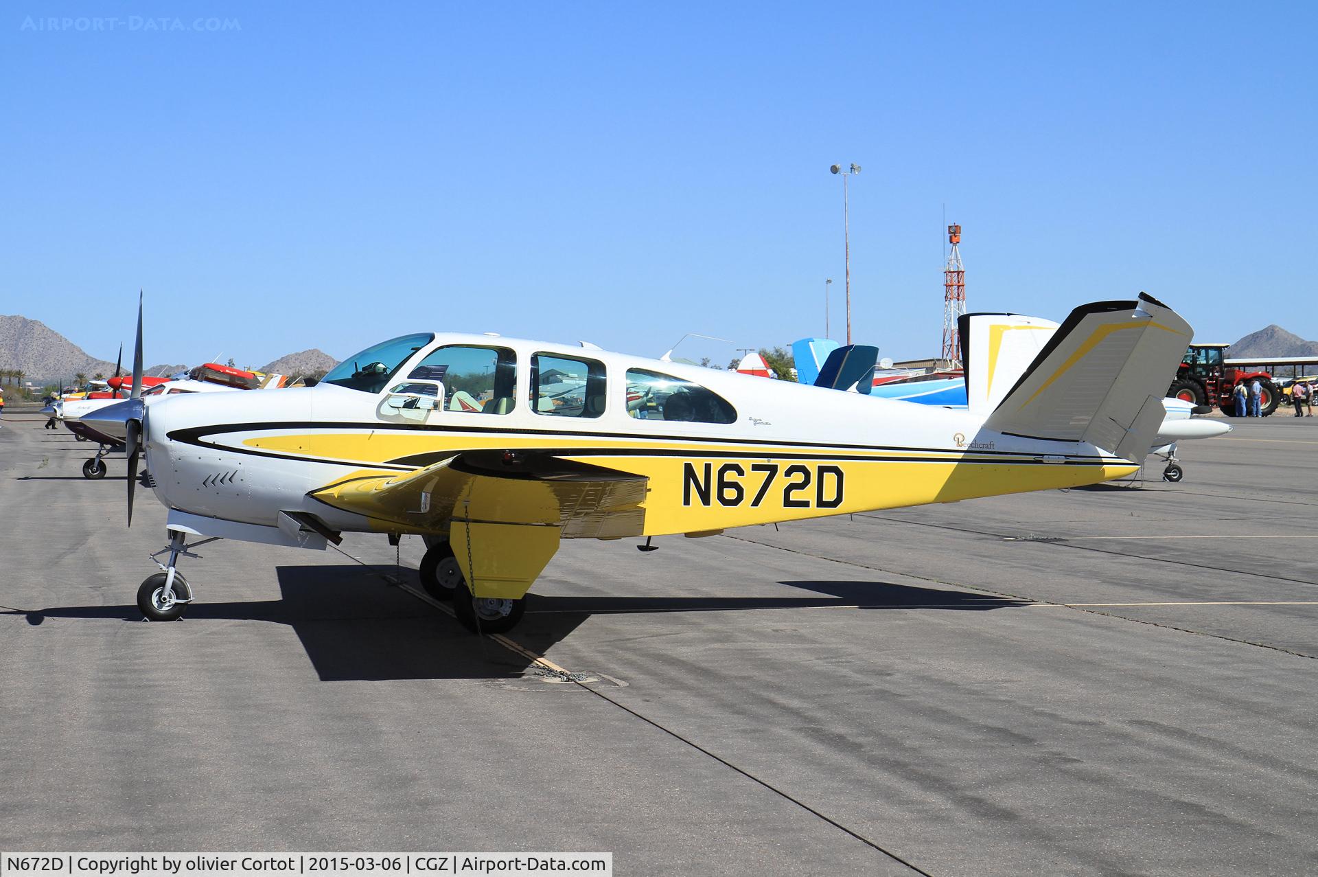 N672D, 1963 Beech P35 Bonanza C/N D-7204, cactus fly-in