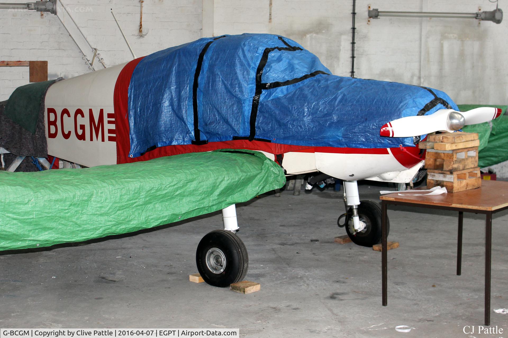 G-BCGM, 1957 Wassmer (Jodel) D-120 Paris Nice C/N 50, Hangared at Perth (Scone) airfield EGPT