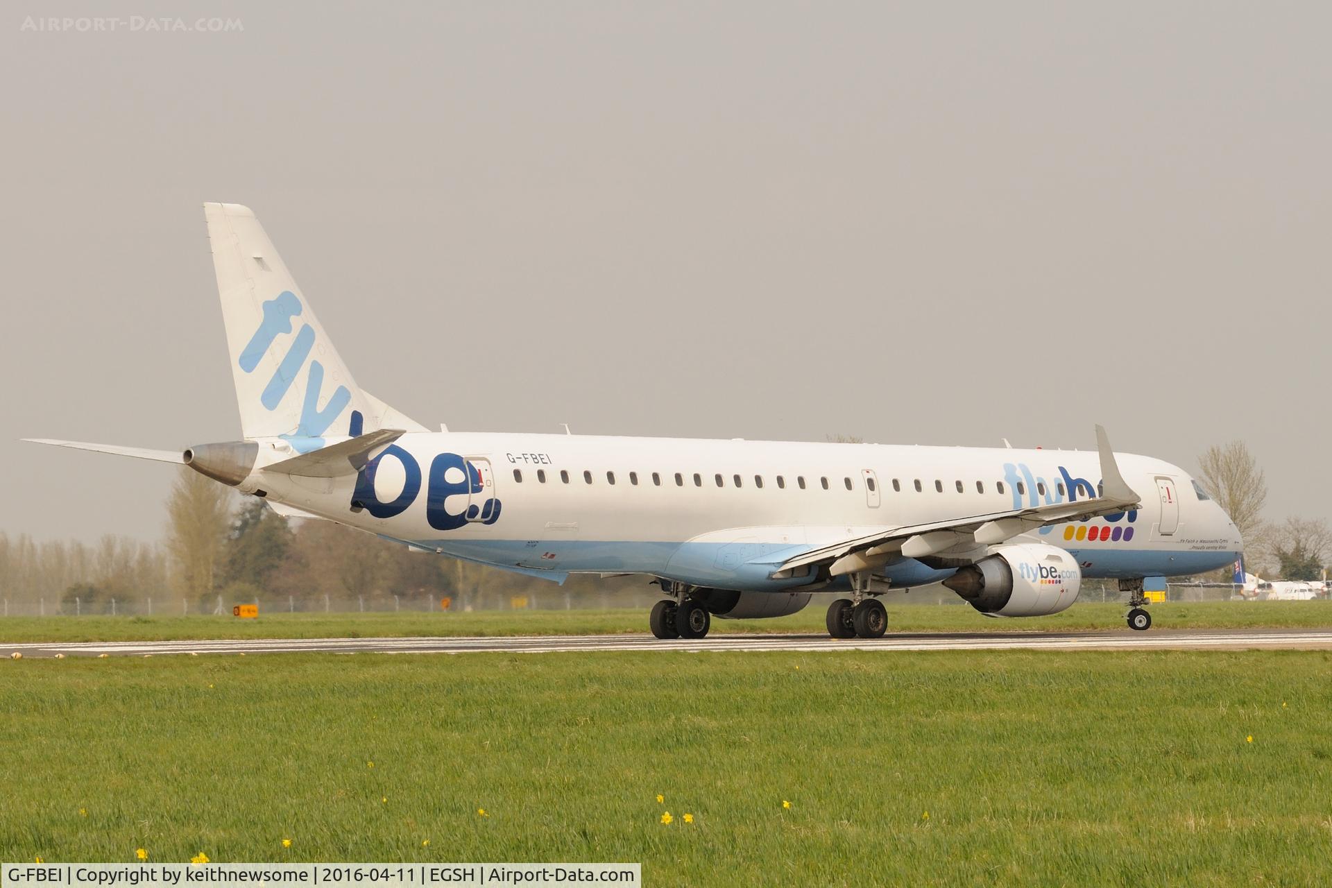 G-FBEI, 2007 Embraer 195LR (ERJ-190-200LR) C/N 19000143, Leaving for Malaga.