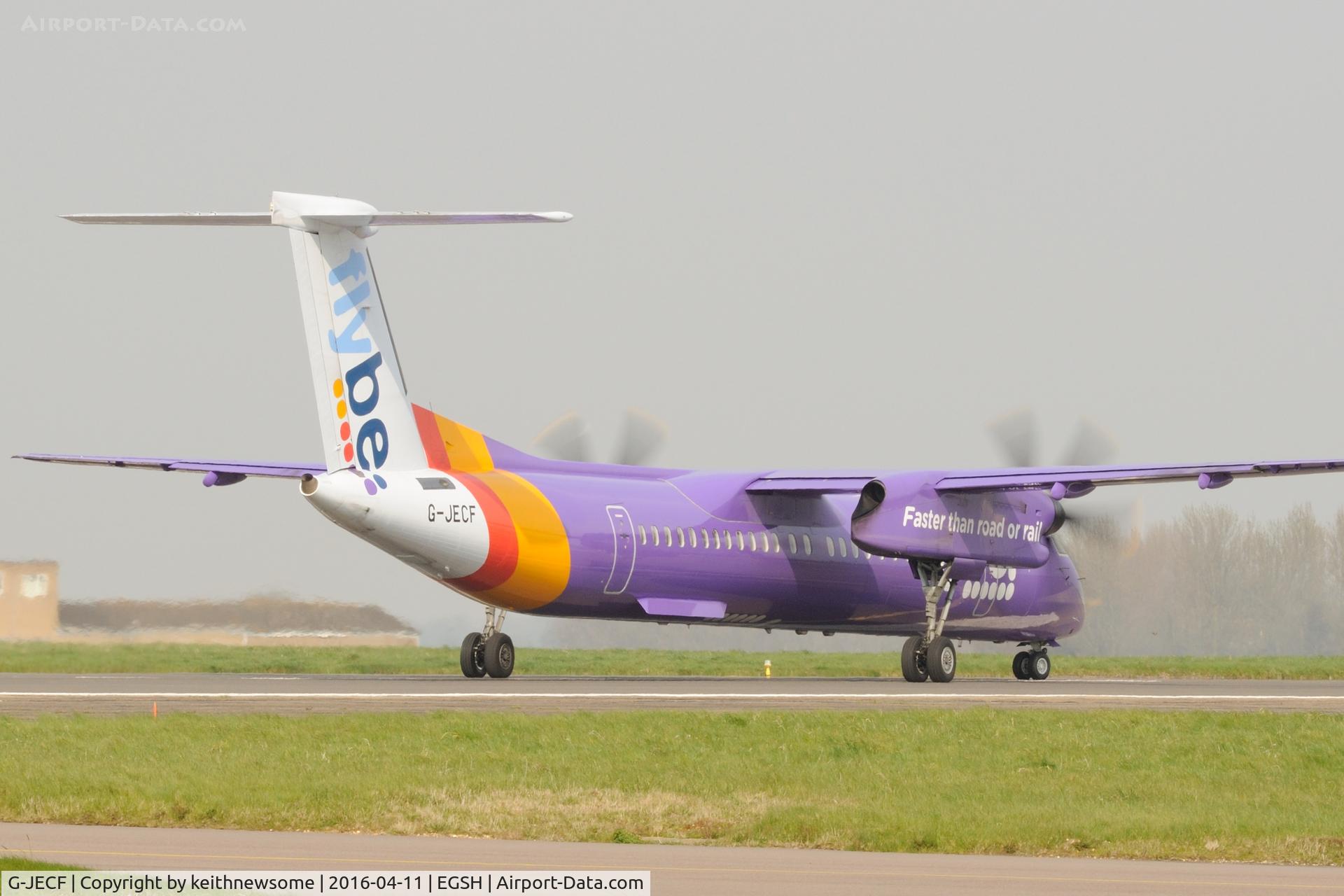 G-JECF, 2004 De Havilland Canada DHC-8-402Q Dash 8 C/N 4095, Leaving for Exeter.