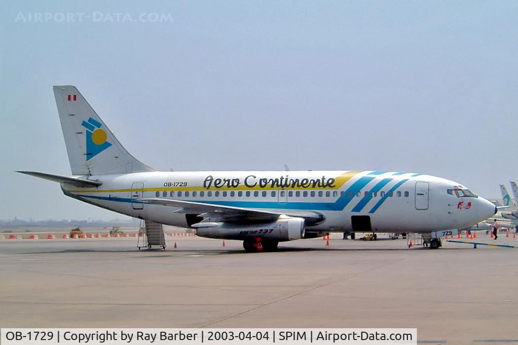 OB-1729, 1968 Boeing 737-247 C/N 20128, Boeing 737-247 [20128] (Aero Continente) 	Lima-Jorge Chavez Int'l~OB 04/04/2003