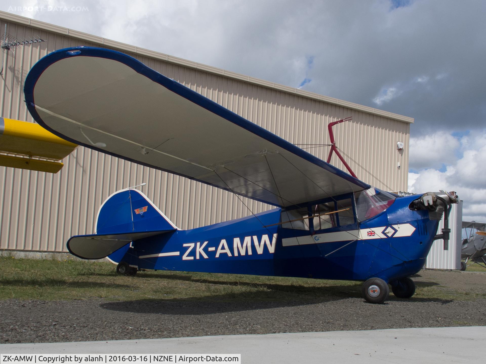 ZK-AMW, 1936 Aeronca 100 C/N AB105, Parked at North Shore