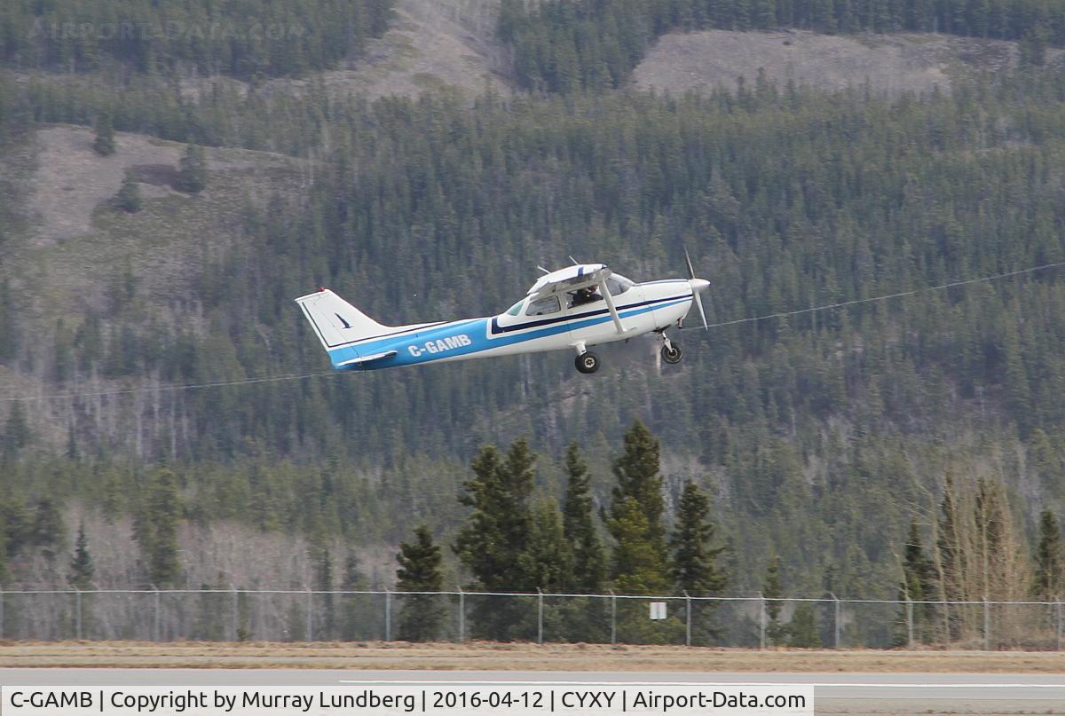C-GAMB, 1974 Cessna 172M C/N 17262205, Taking off at Whitehorse, Yukon.