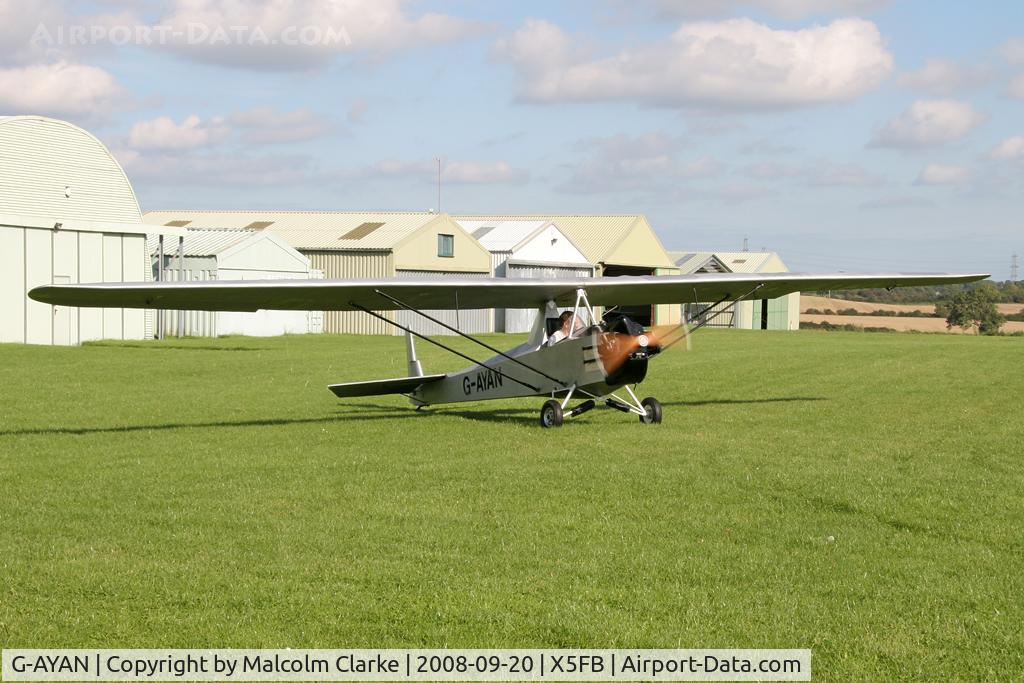 G-AYAN, 1970 Slingsby Cadet Motor Glider III C/N PFA 1385, Slingsby Cadet lll Motor Glider, a rare aircraft resident at Fishburn Airfield, September 2008.