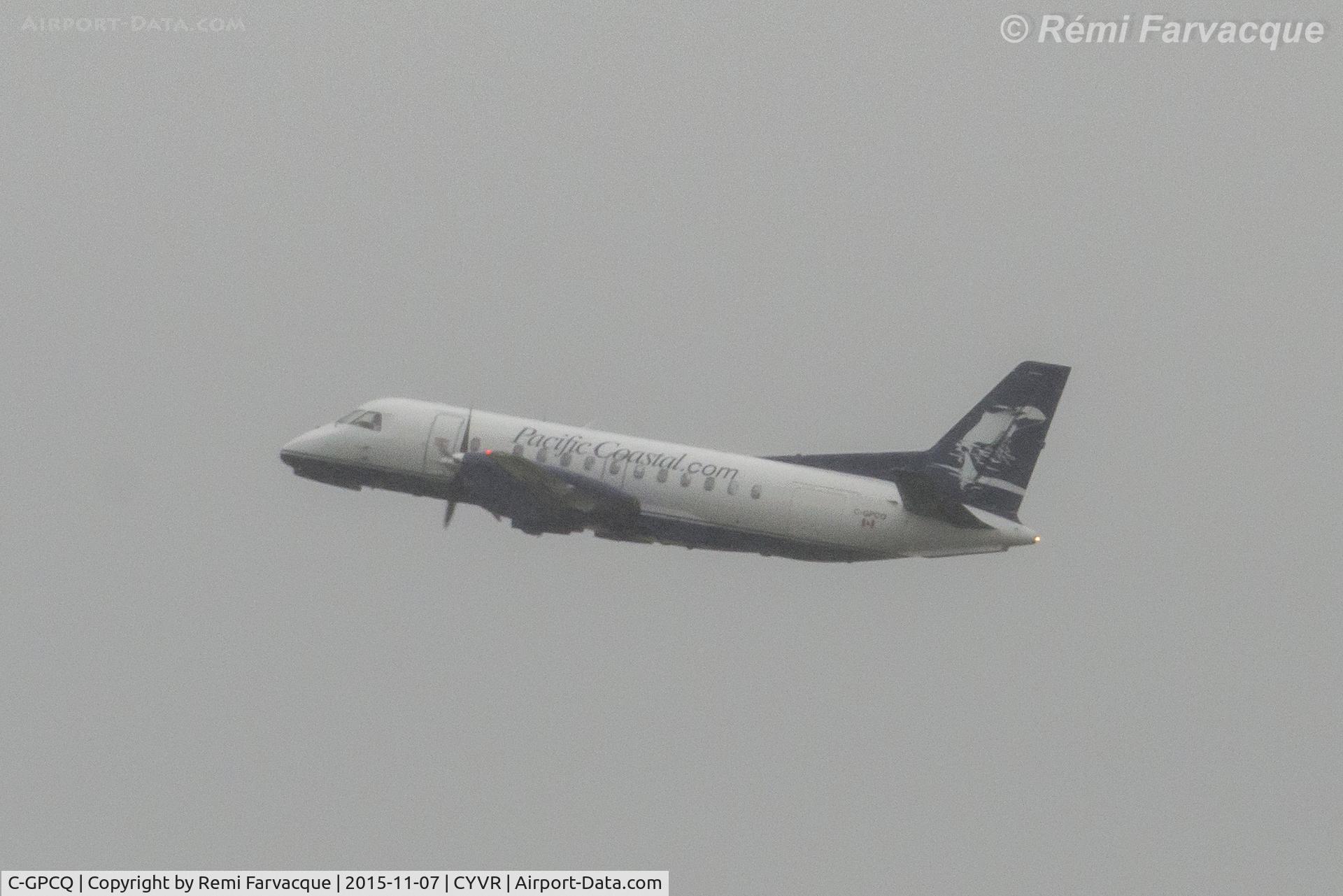 C-GPCQ, 1986 Saab SF340A C/N 340A-043, Take-off east from south runway.