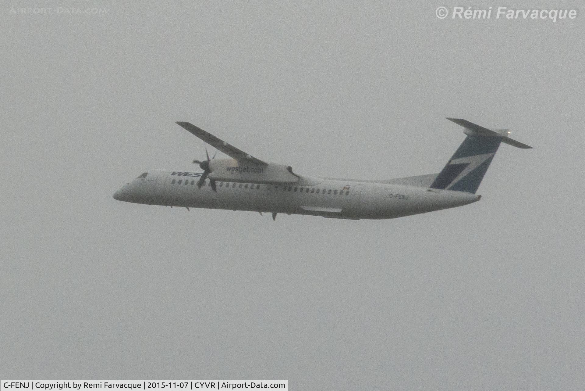 C-FENJ, 2015 De Havilland Canada DHC-8-402Q Dash 8 C/N 4496, Take-off east from south runway.