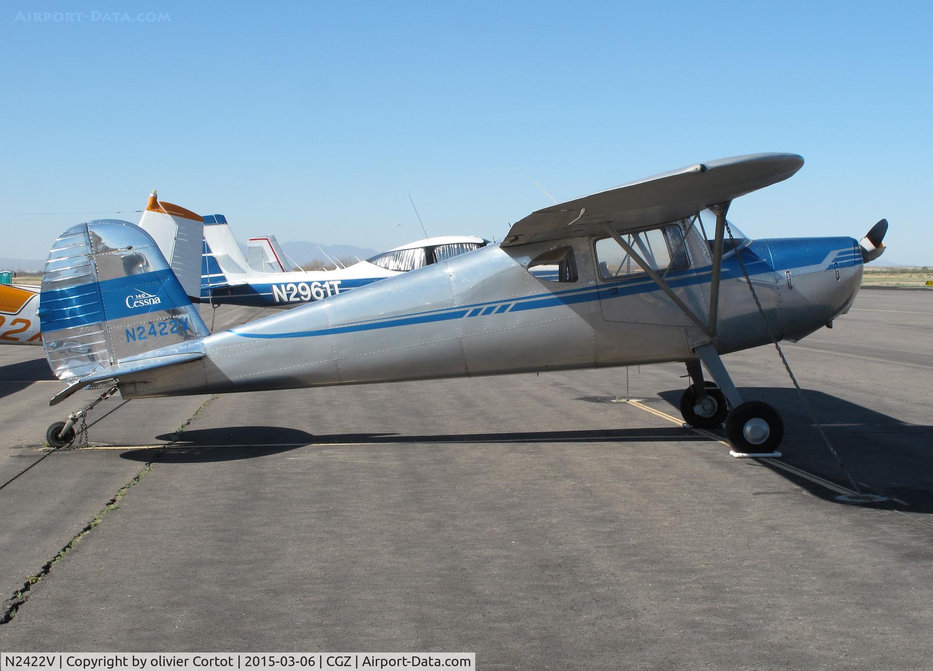 N2422V, 1948 Cessna 140 C/N 14669, cactus fly in