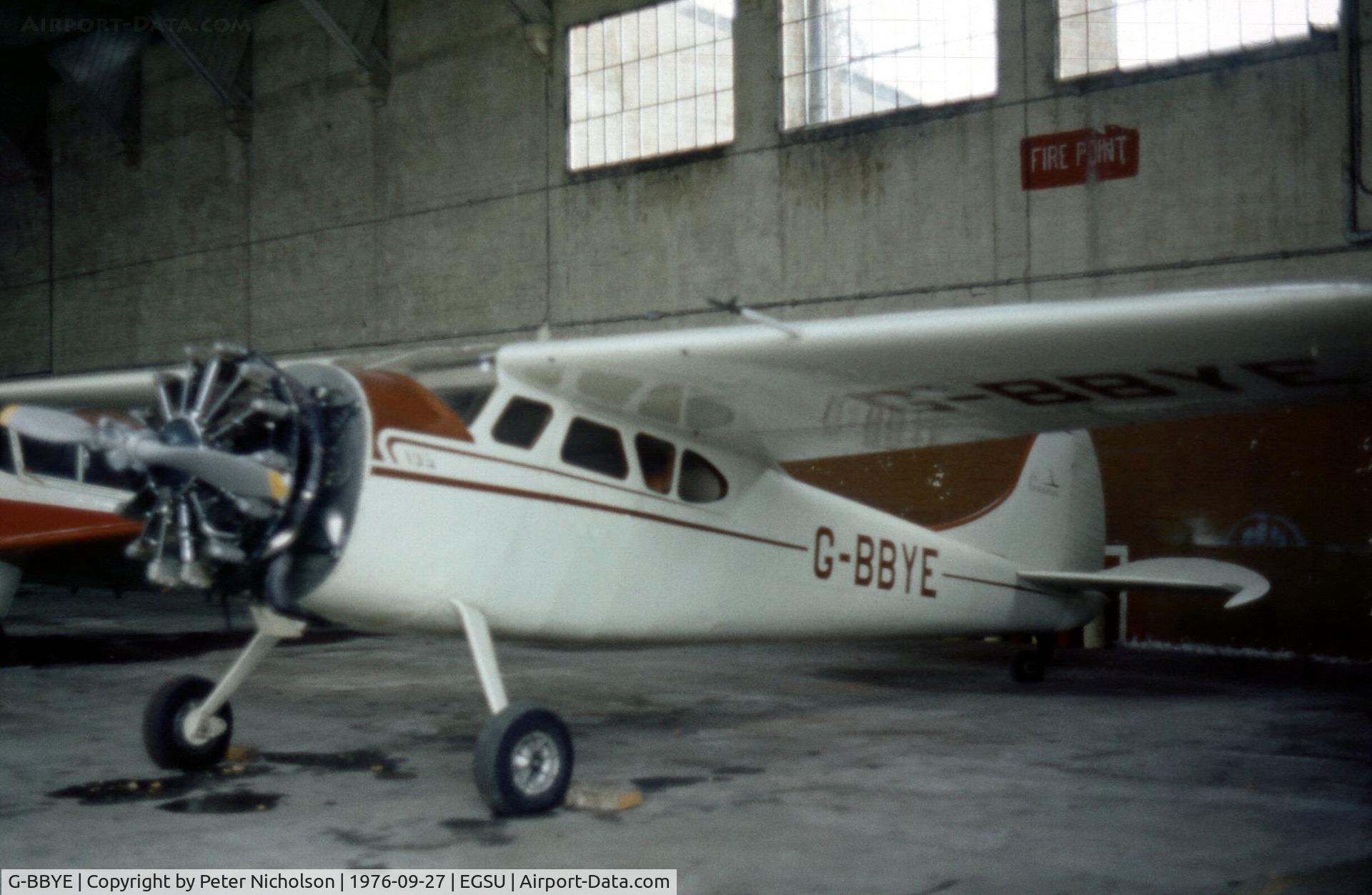 G-BBYE, 1949 Cessna 195 C/N 7550, Cessna 195 as seen at Duxford in September 1976.